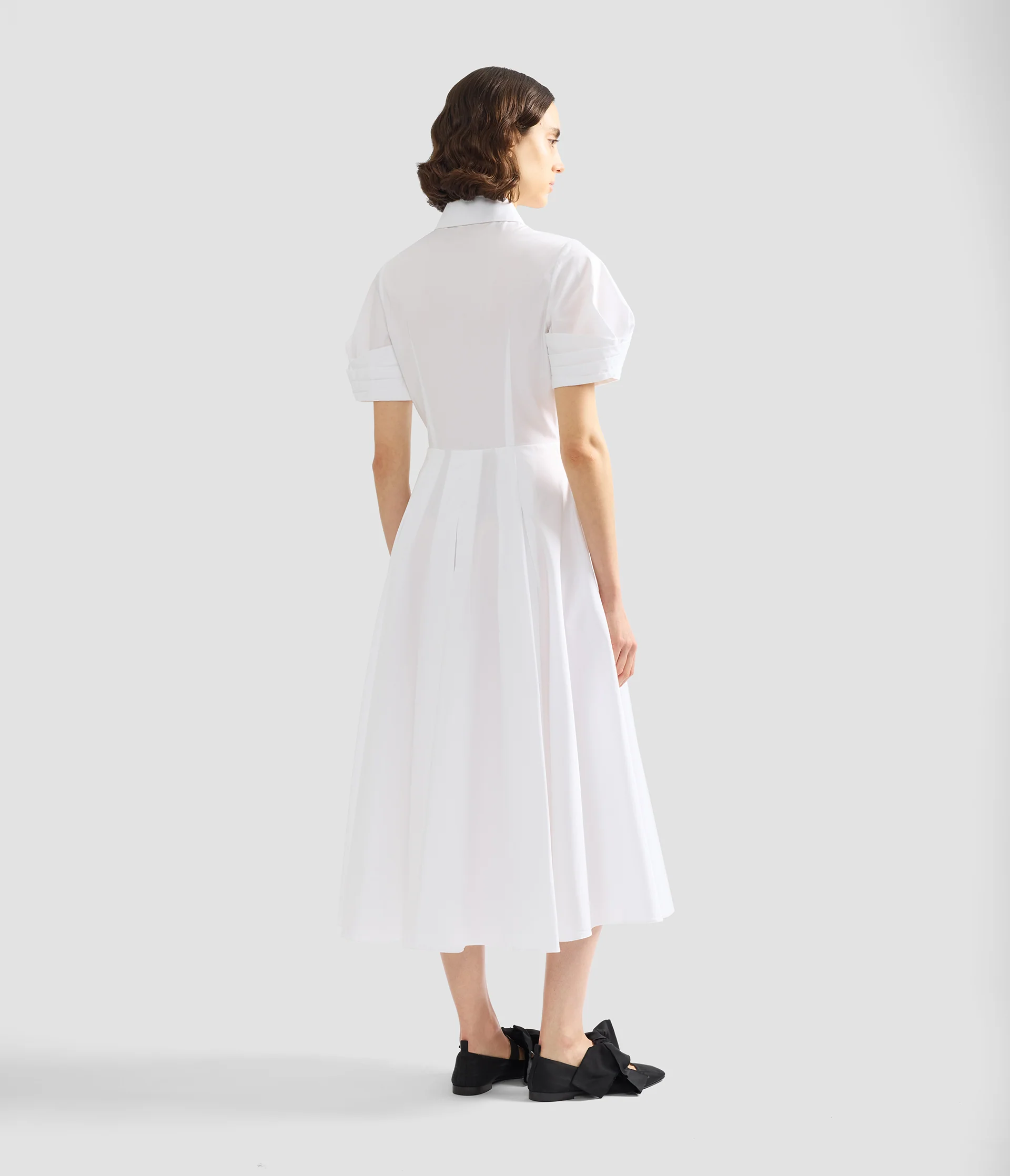 Appliqué Cotton Midi Shirt Dress - Image 4