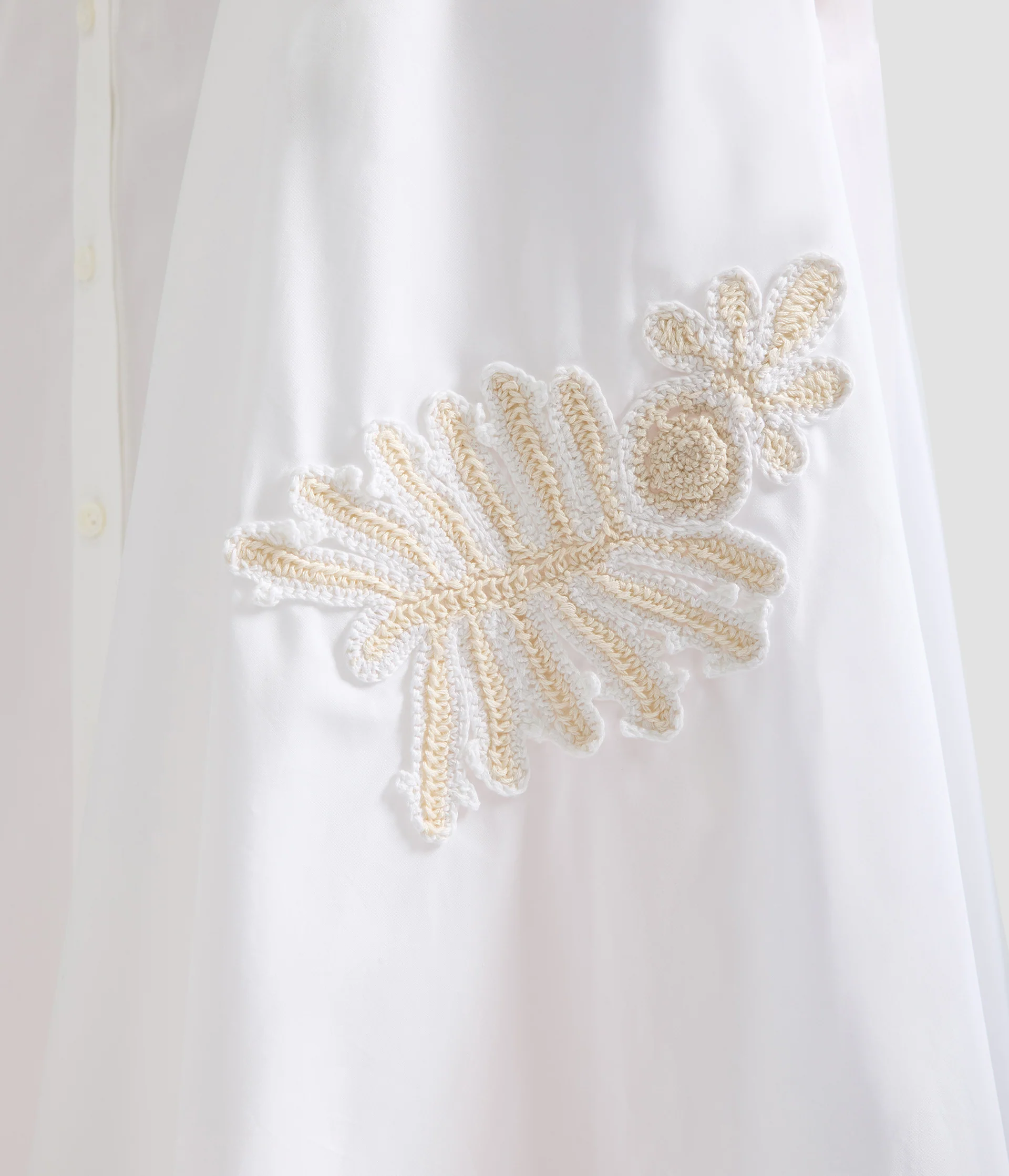 Appliqué Cotton Midi Shirt Dress - Image 5