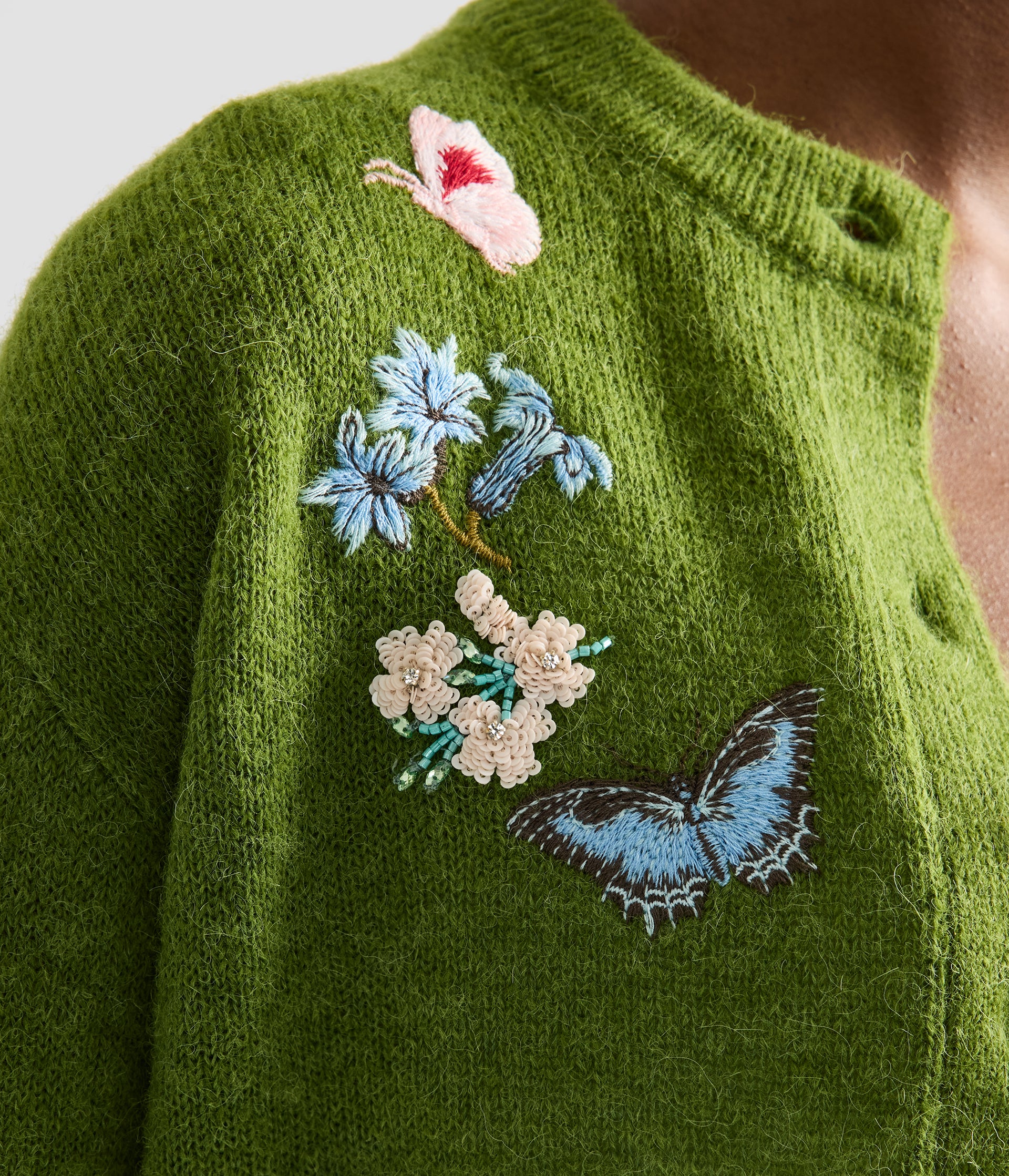 Embellished Crew Neck Cardigan - Image 5