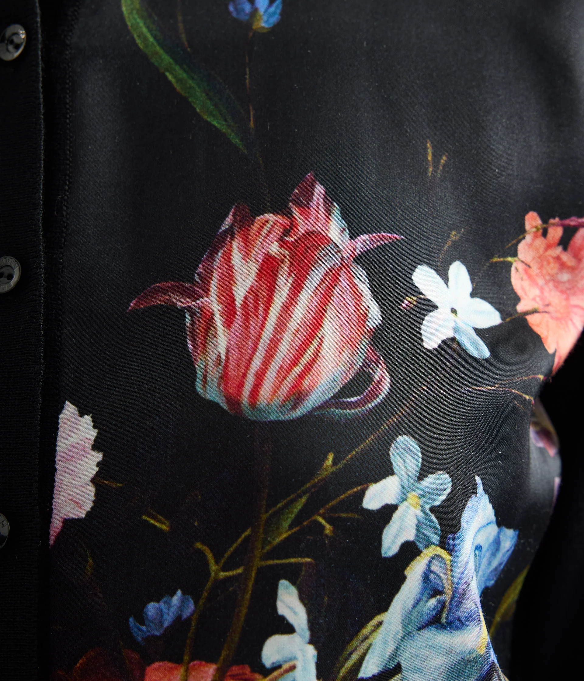Floral Print Panel Cropped Cardigan - Image 5