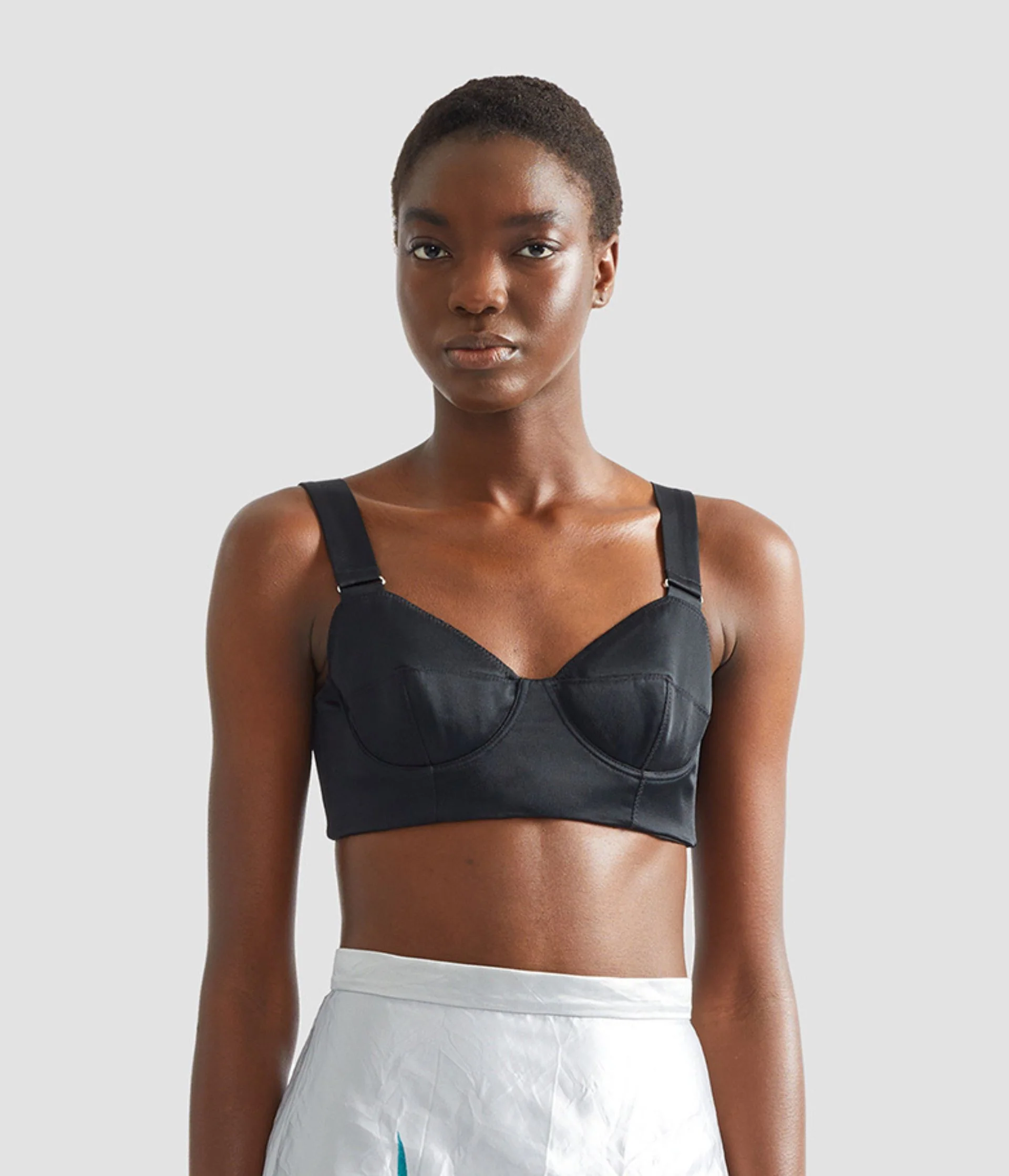 Crepe Black Satin Bralet - Image 4