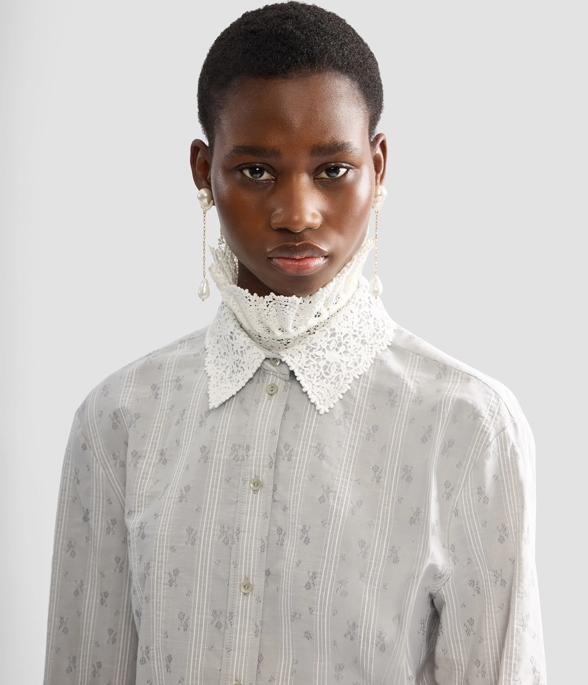 Ditsy Cotton Stripe Long Sleeve Shirt - Image 5