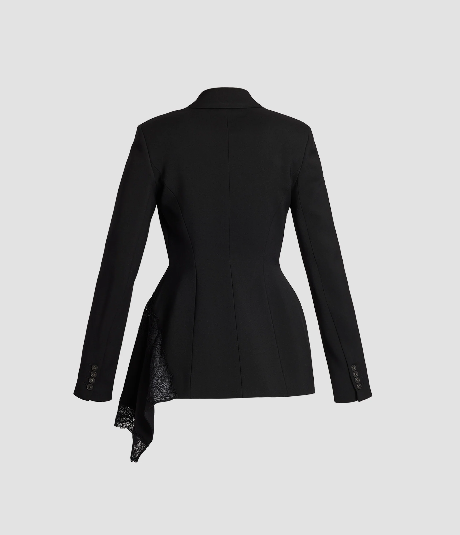 Draped Grain De Poudre Single Breasted Blazer - Image 3