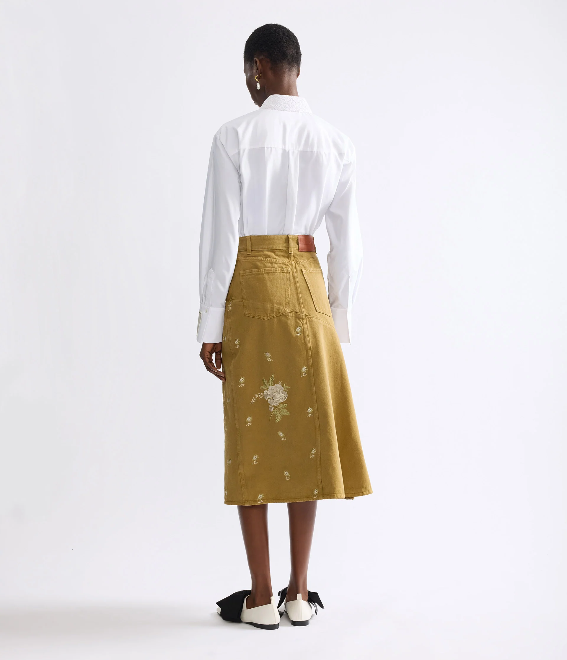 Embellished Cotton Poplin Long Sleeve Shirt - Image 3