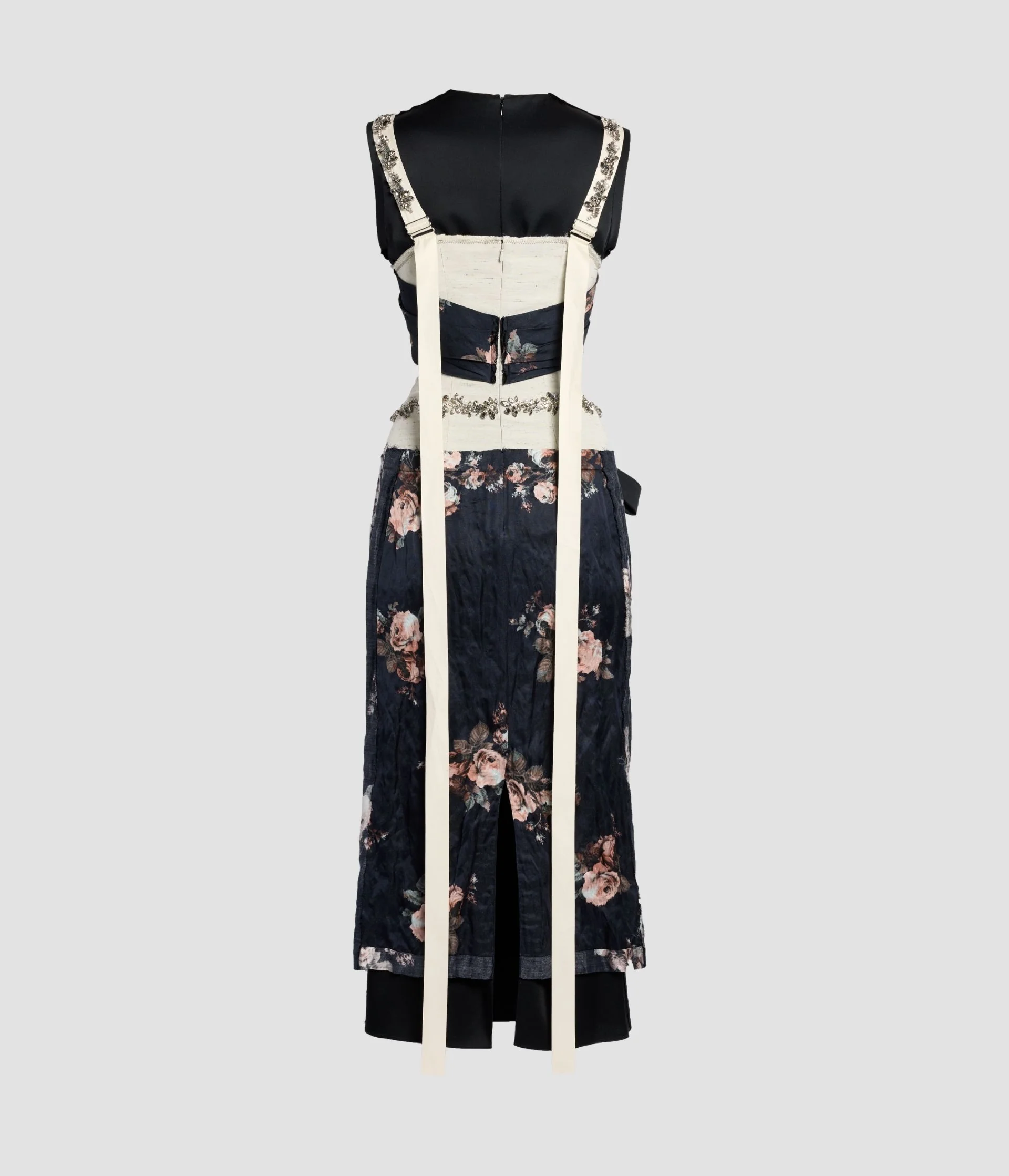 Embroidered Cady Sleeveless Midi Dress - Image 3