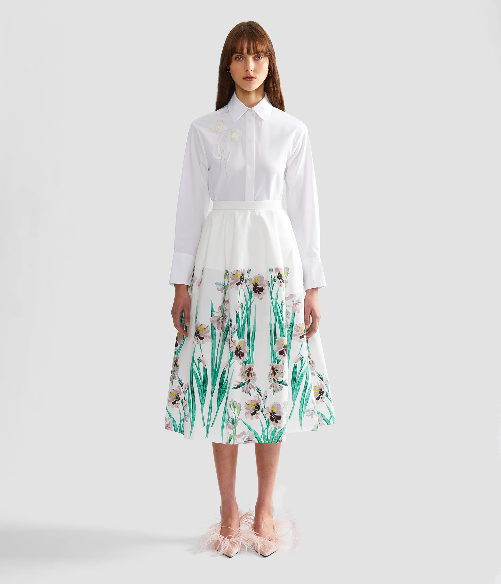 Embroidered Cotton Poplin Long Sleeve Shirt - Image 4