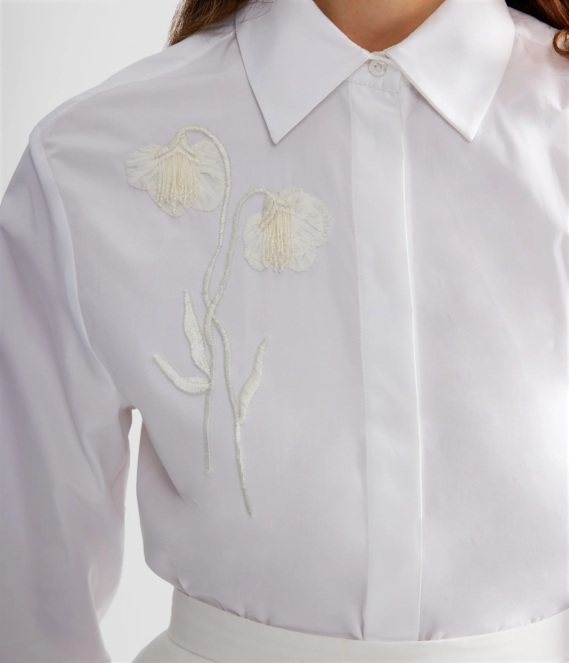 Embroidered Cotton Poplin Long Sleeve Shirt - Image 6