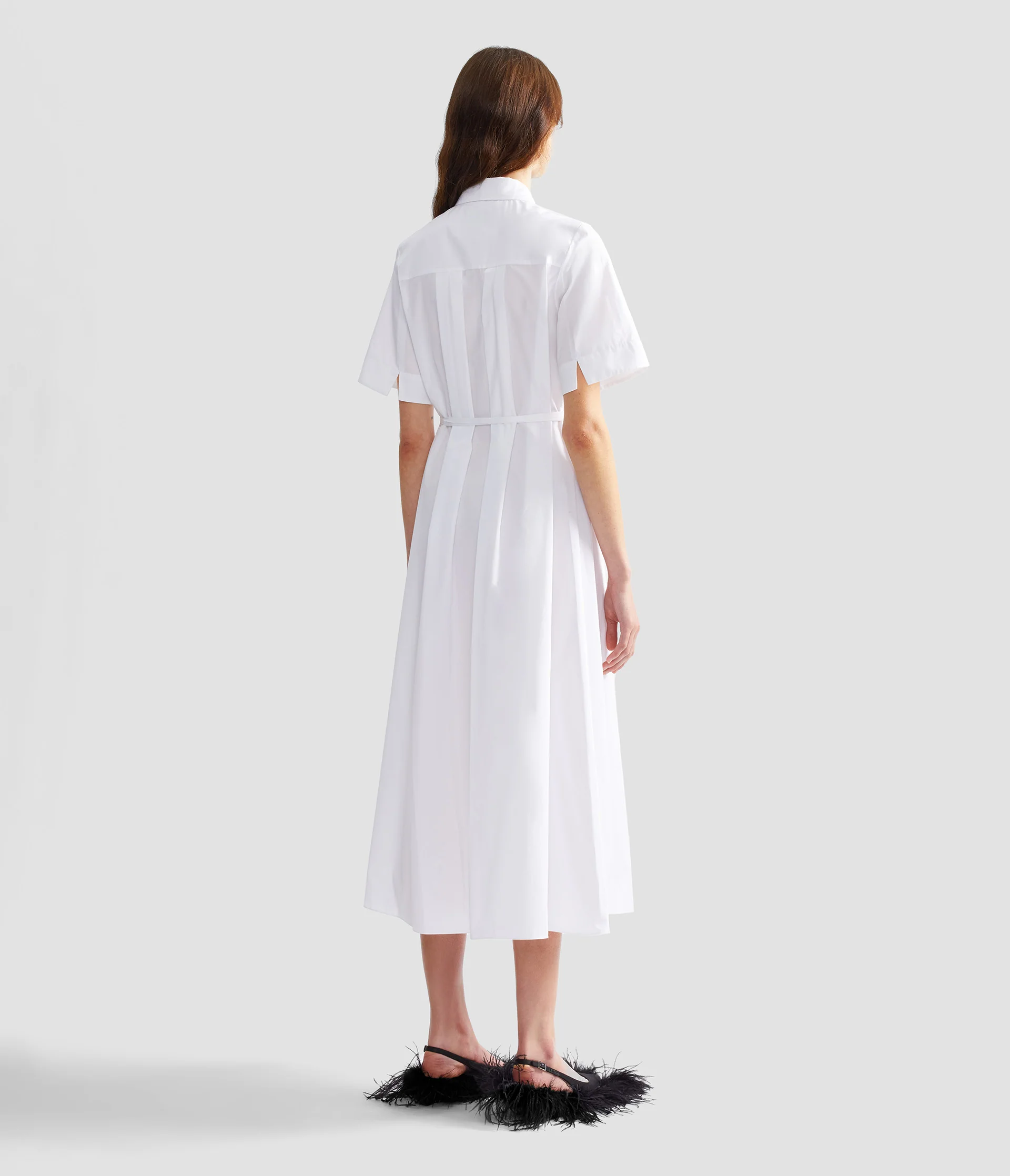 Embroidered Cotton Poplin Midi Shirt Dress - Image 3