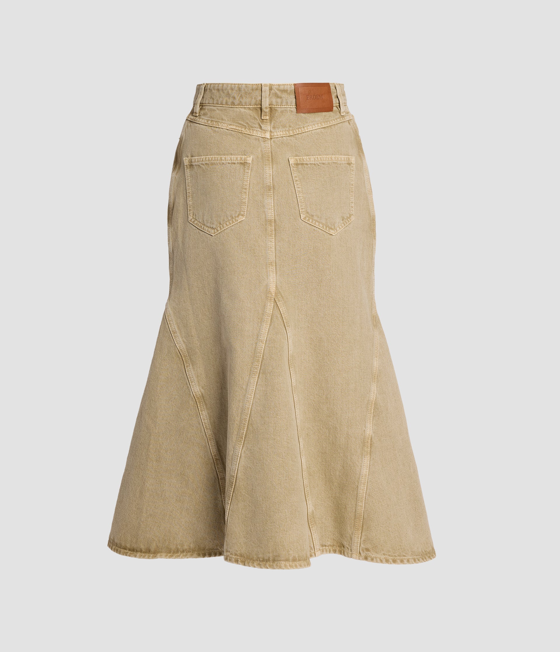 Embroidered Denim A Line Skirt - Image 2