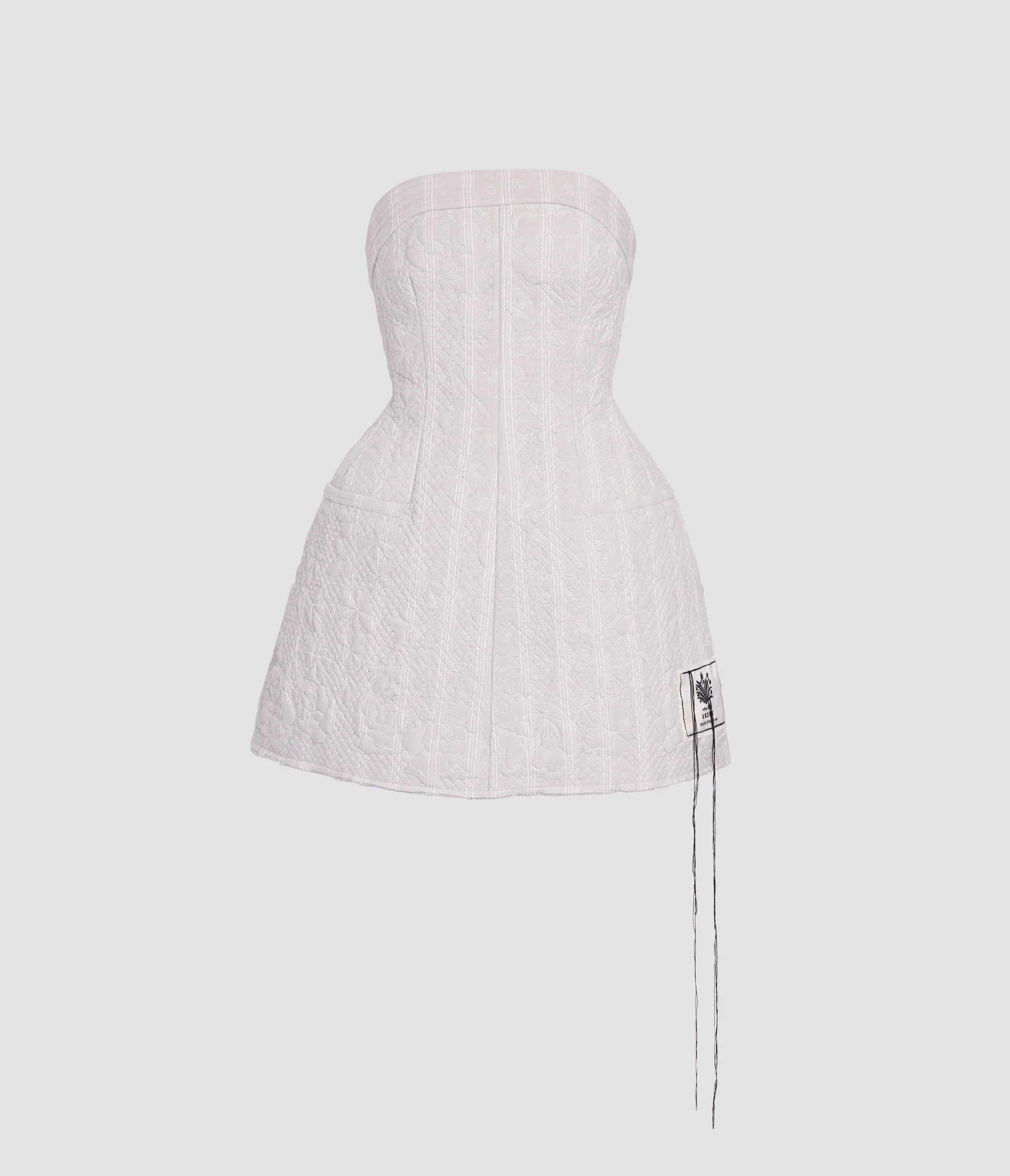 Embroidered Ditsy Cotton Hourglass Mini Dress