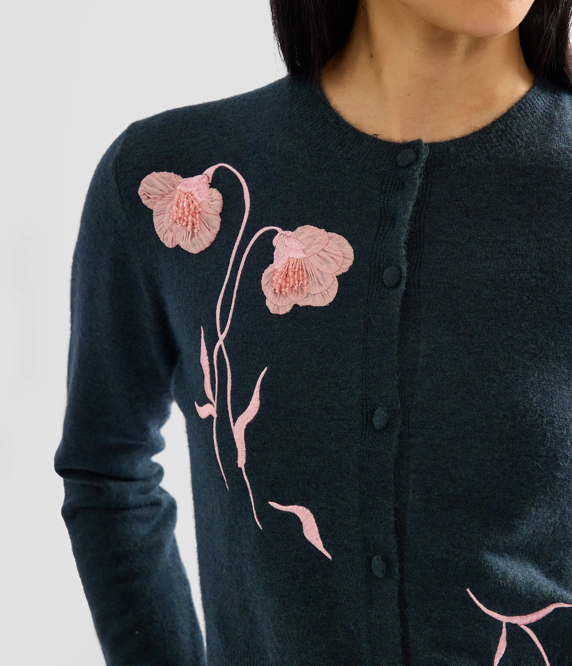 Embroidered Fitted Cardigan - Image 7