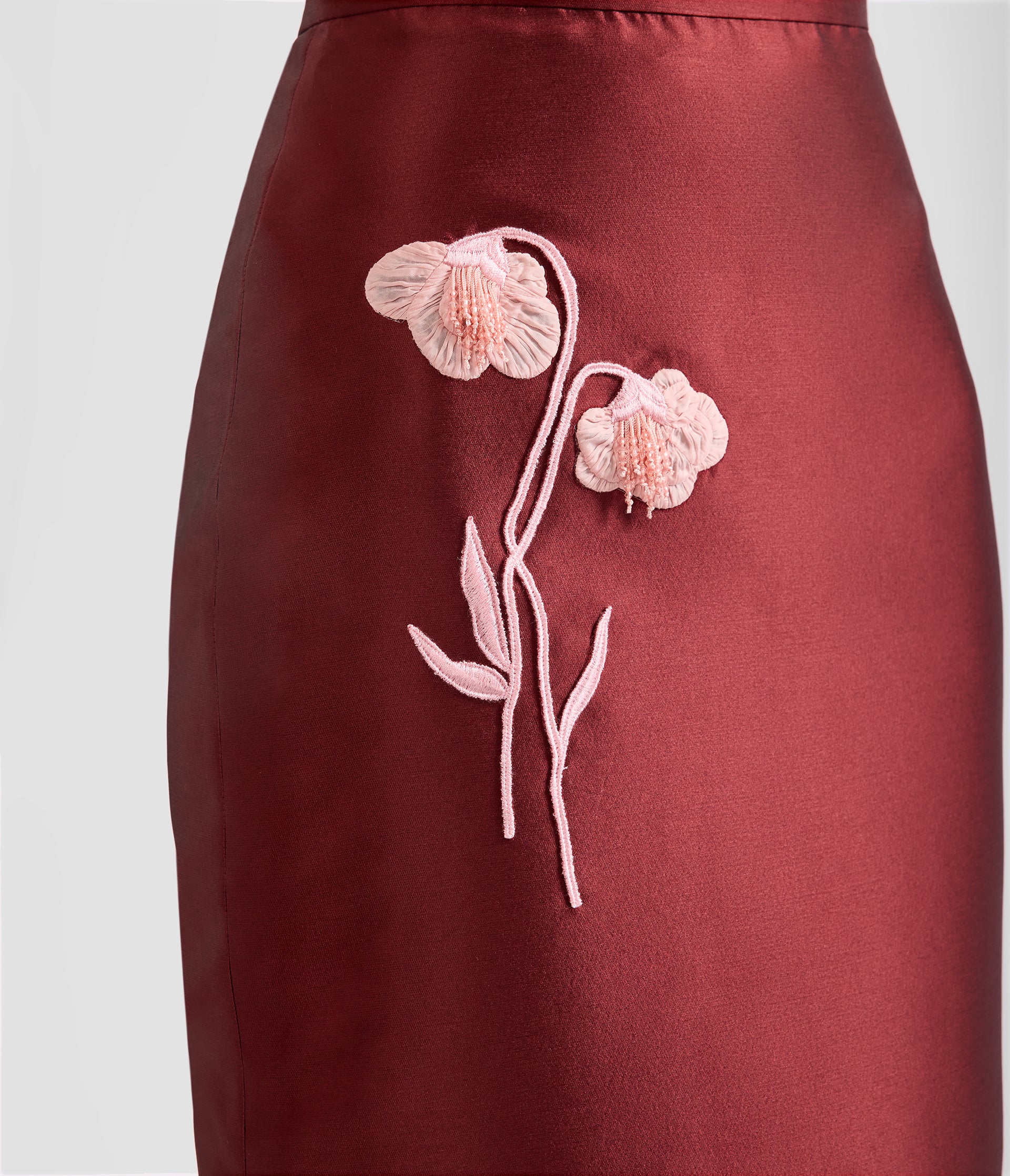 Embroidered Mikado Midi Pencil Skirt - Image 6