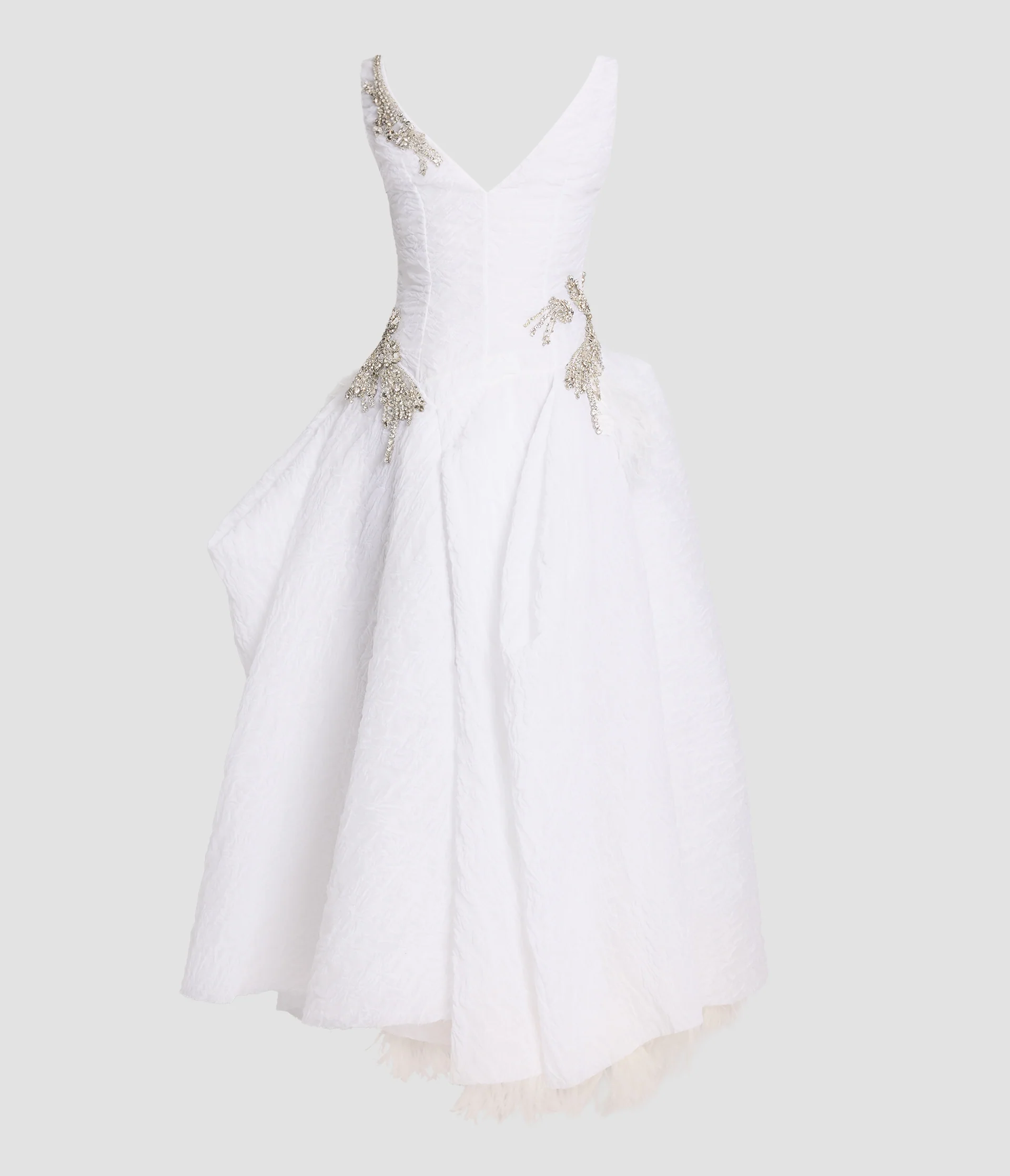 Embroidered Organza Cloque Midi Dress - Image 3