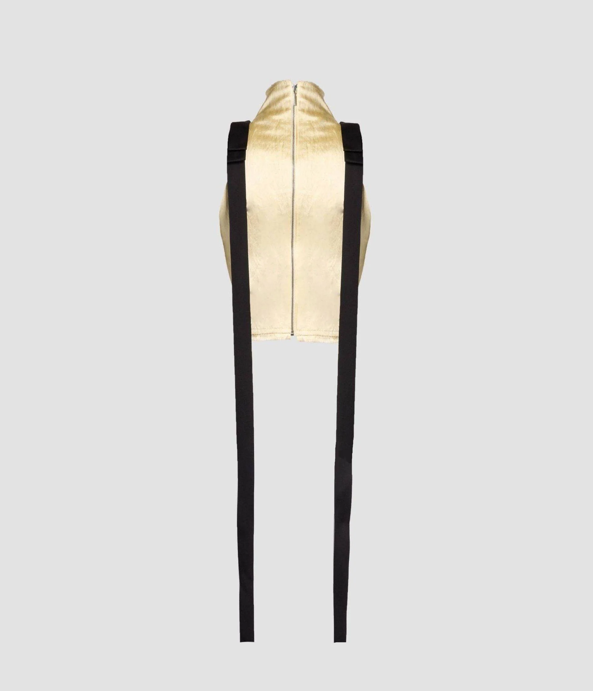 Embroidered Textured Satin Sleeveless Top - Image 3