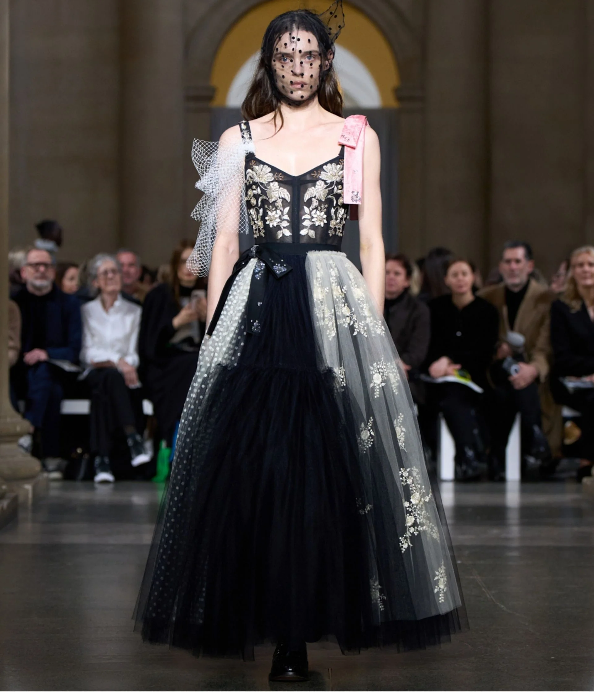 Embroidered Tulle Sleeveless Dress - Image 2