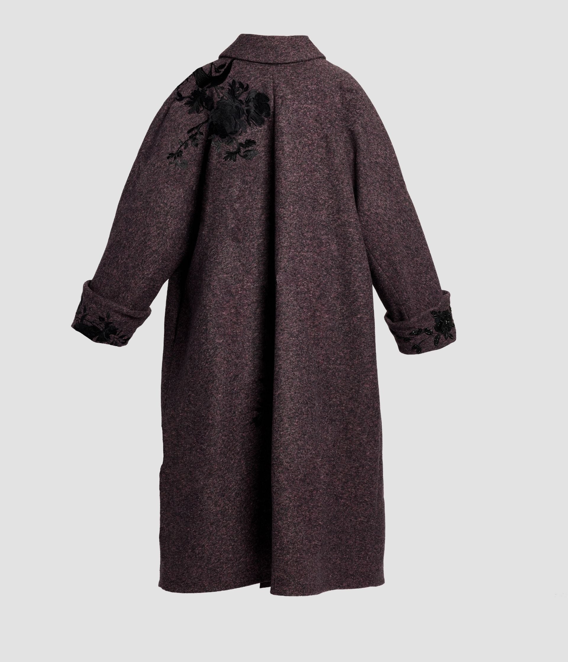 Embroidered Wool Coat - Image 3