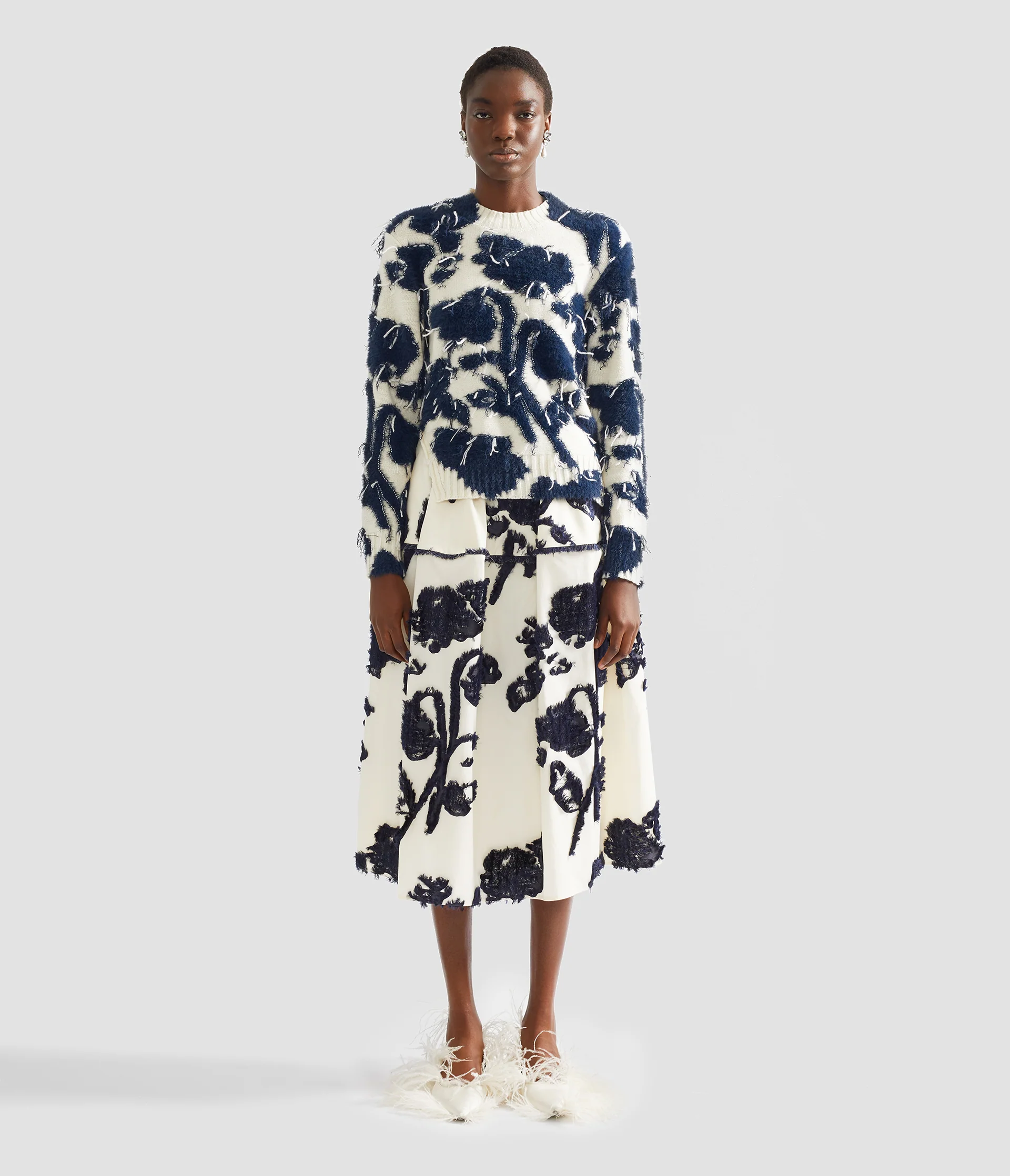 Fil Coupe Poplin Midi Full Skirt - Image 5
