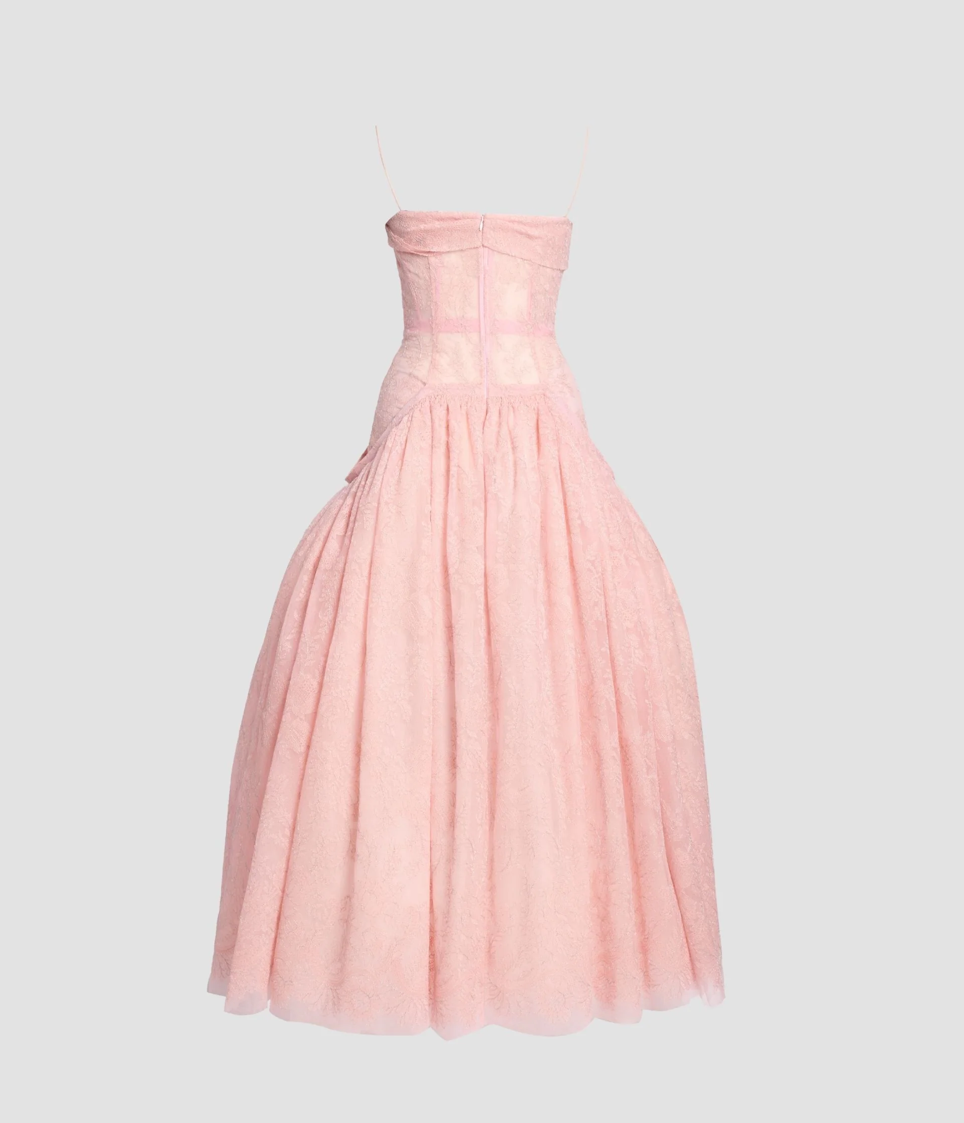 Floral Lace Tulle Sleeveless Midi Dress - Image 3