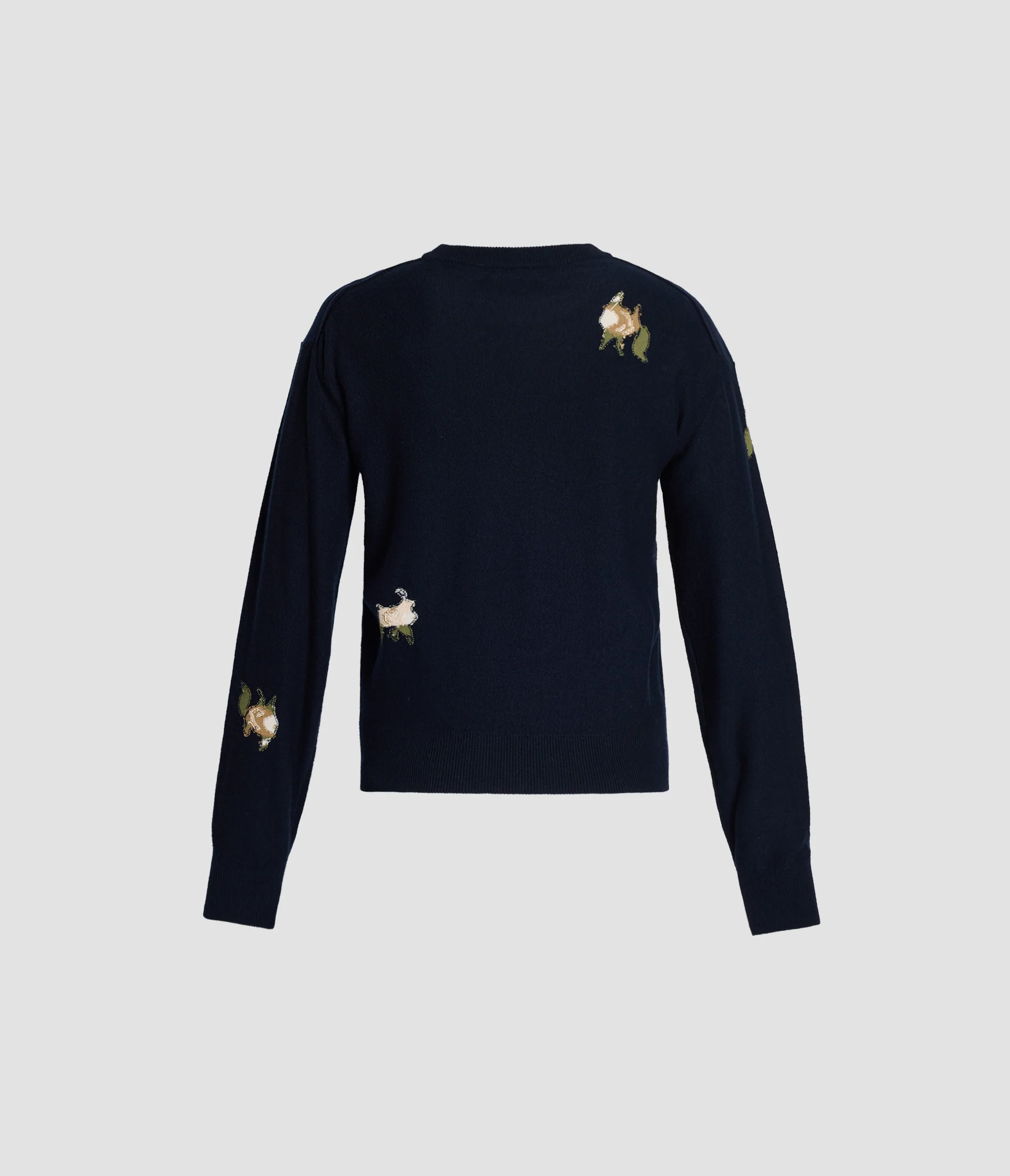 Floral Merino Intarsia Long Sleeve Knit Top - Image 2