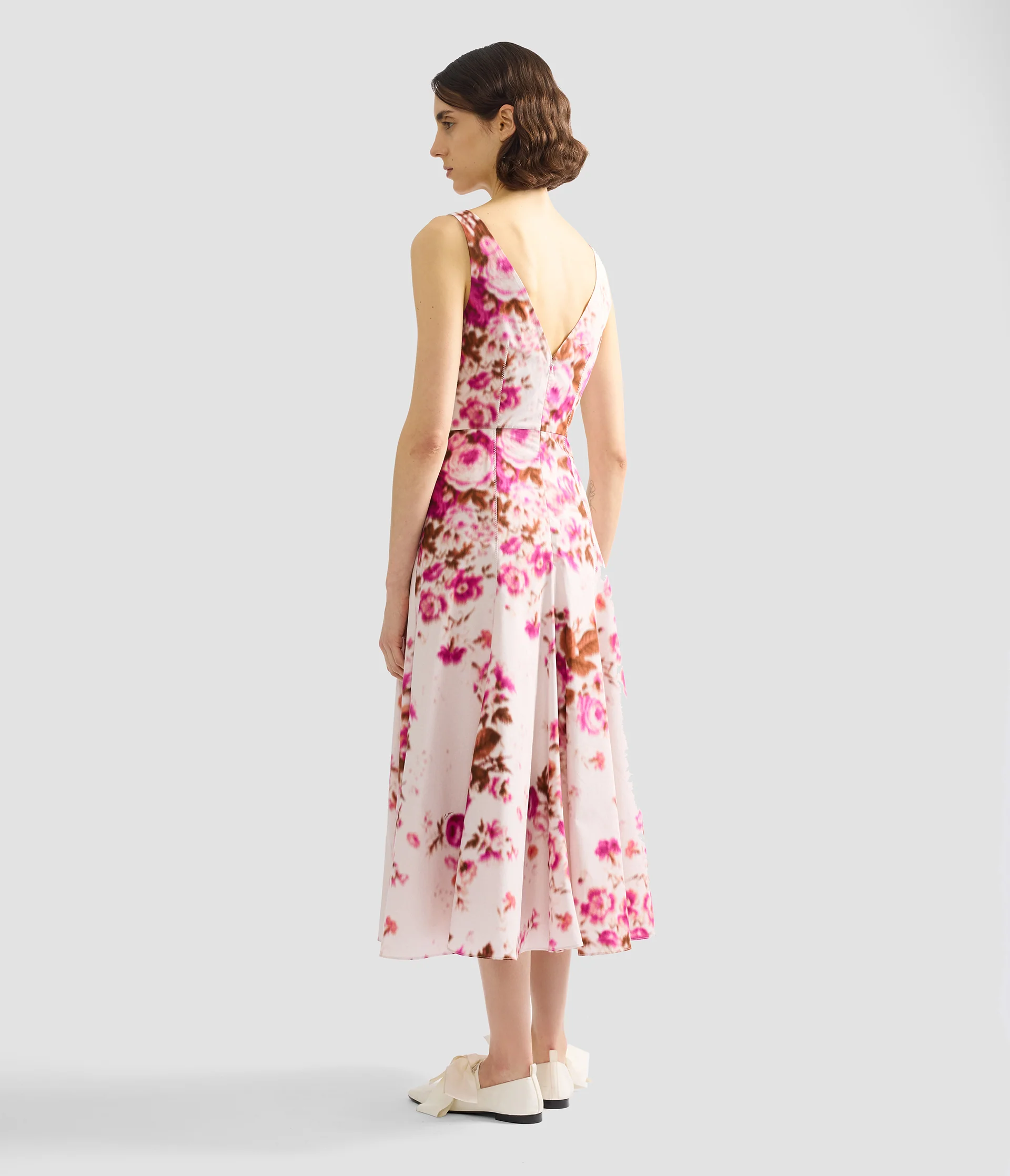 Floral Print Cotton Fit And Flared Midi Dress - Image 3