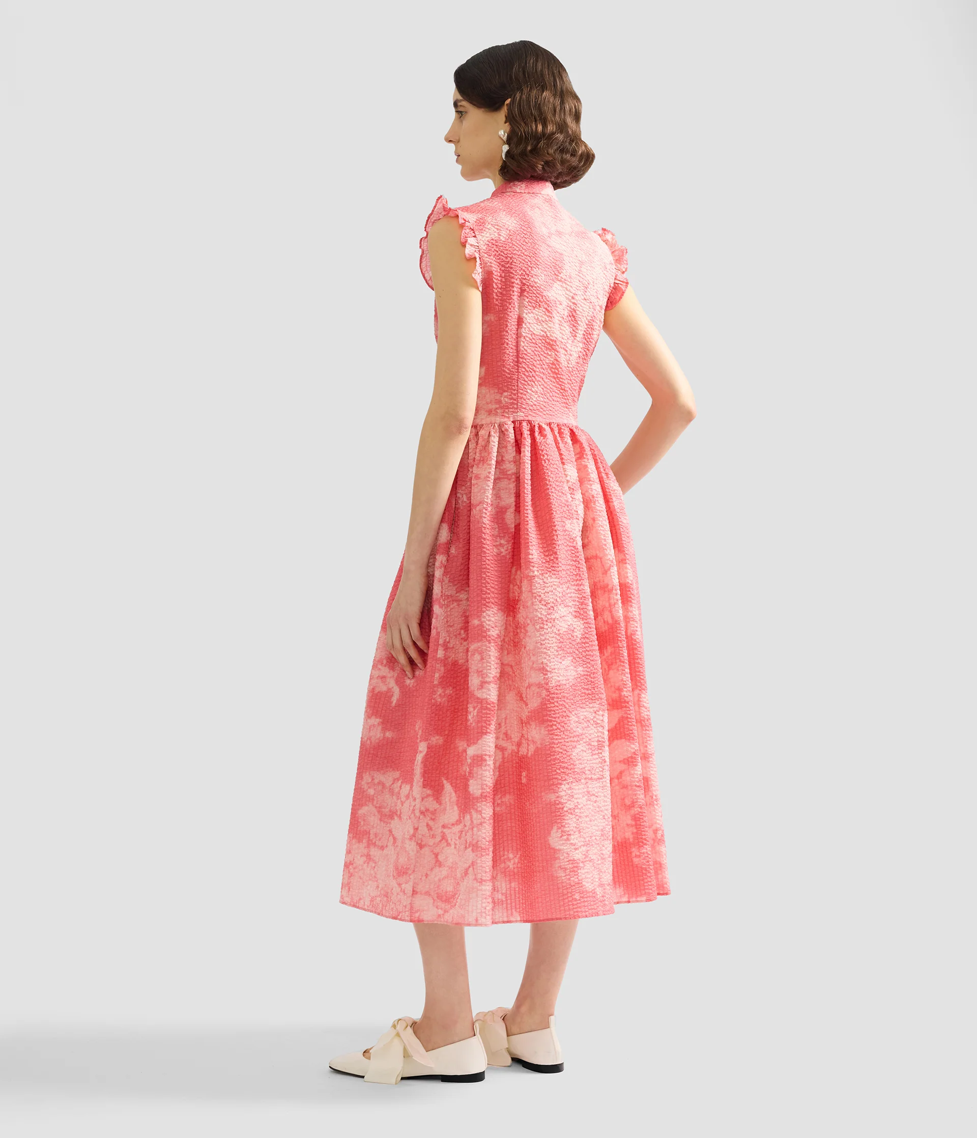 Floral Print Cotton Fit And Flared Midi Dress - Image 3