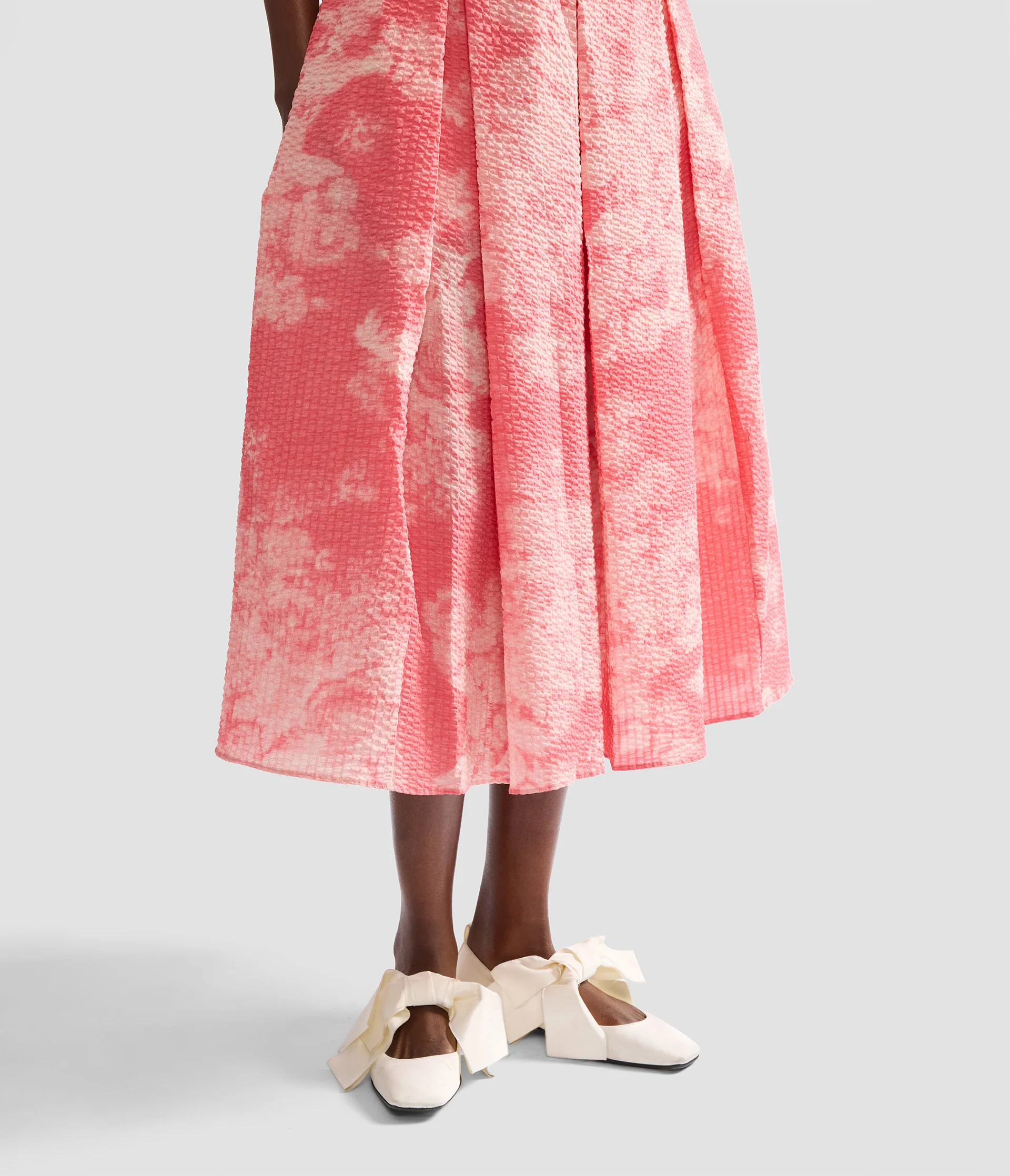 Floral Print Cotton Midi Full Skirt - Image 5