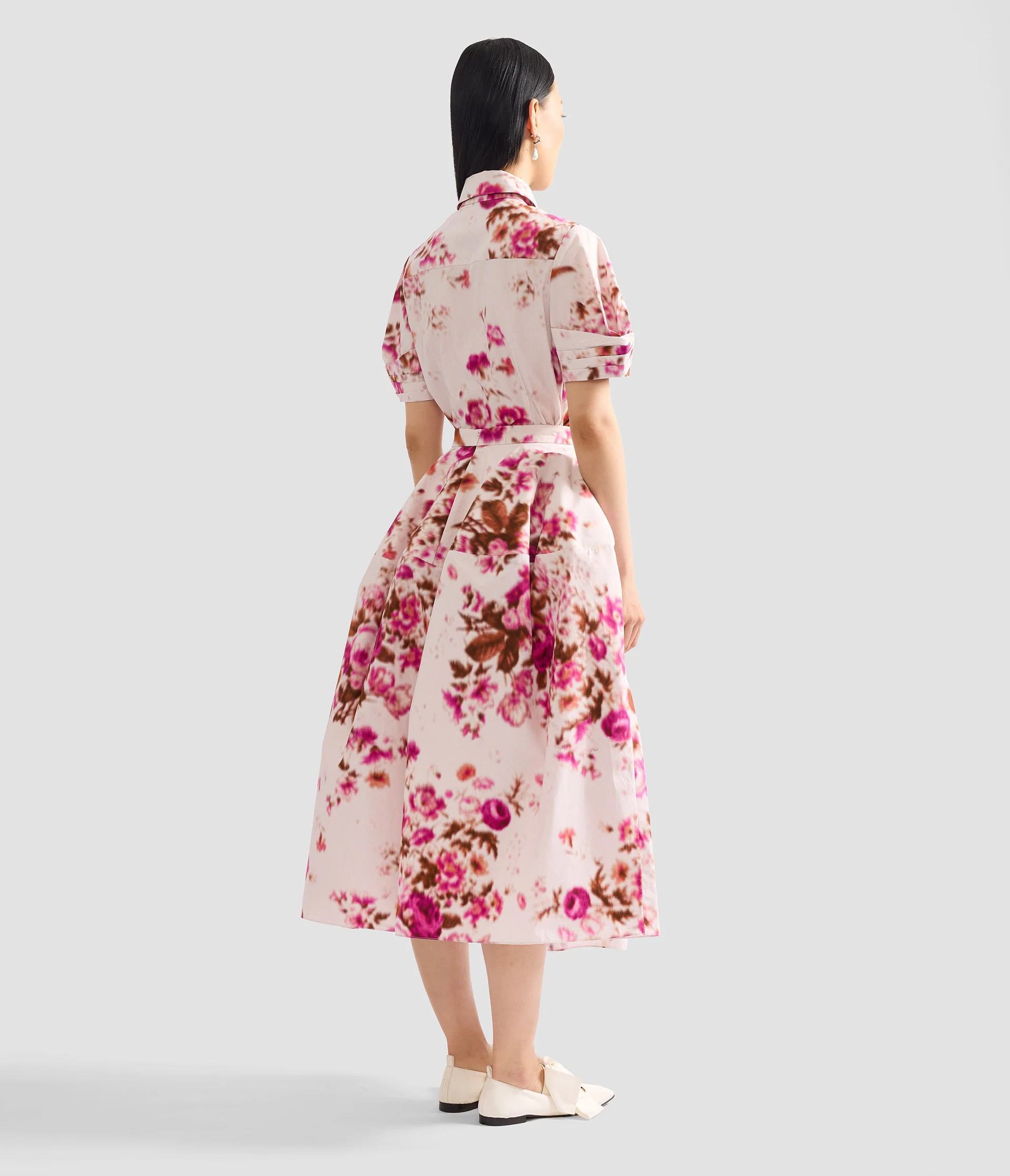 Floral Print Cotton Midi Full Skirt - Image 3