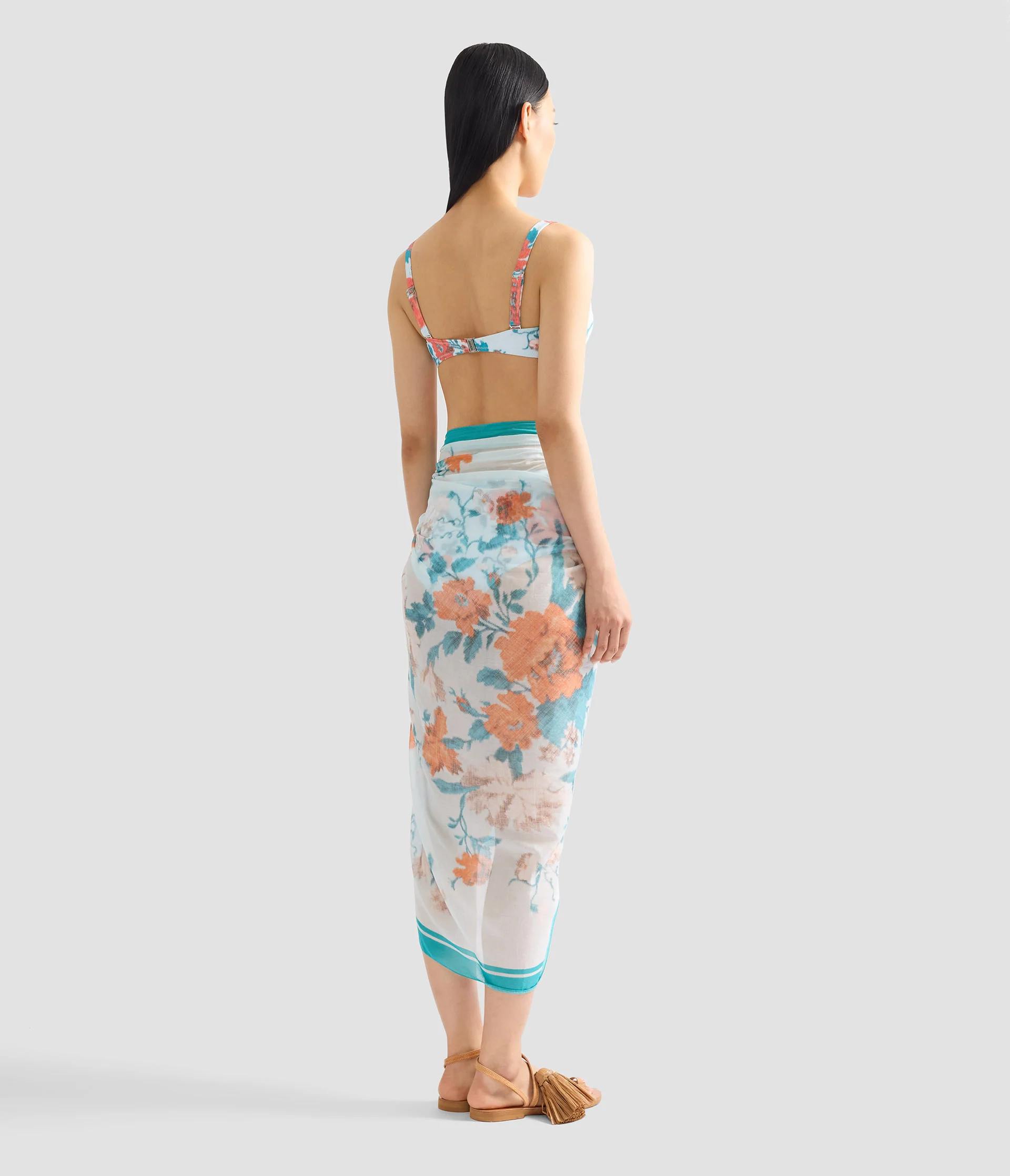 Floral Print Cotton Voile Pareo - Image 4