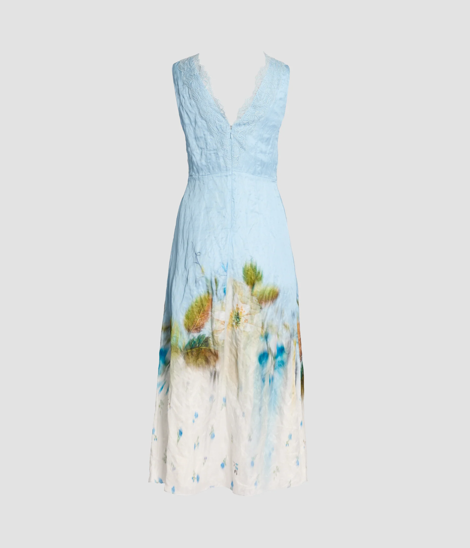 Floral Print Crushed Satin Midi Dress - Image 2