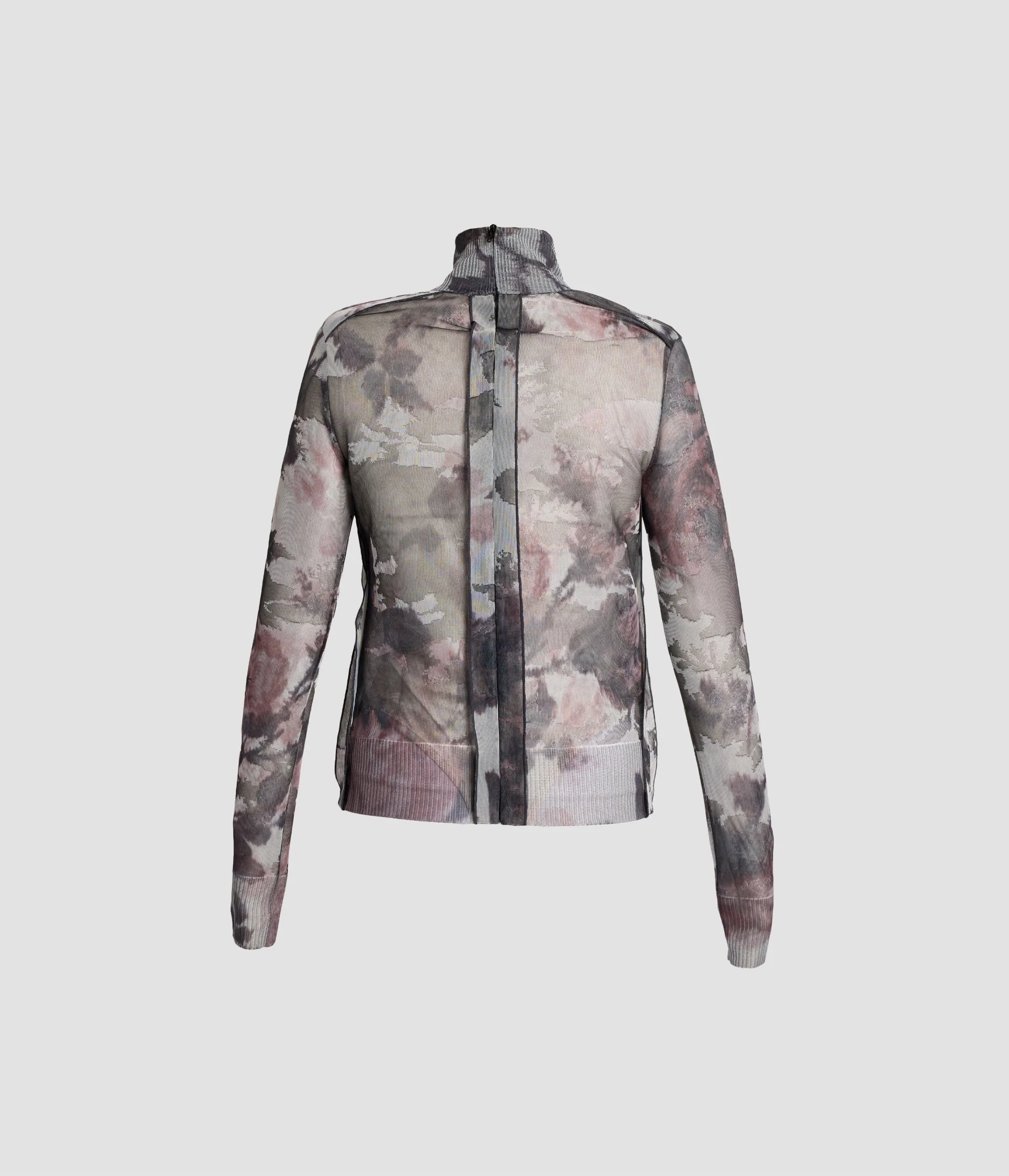 Floral Print Jacquard Turtleneck - Image 3