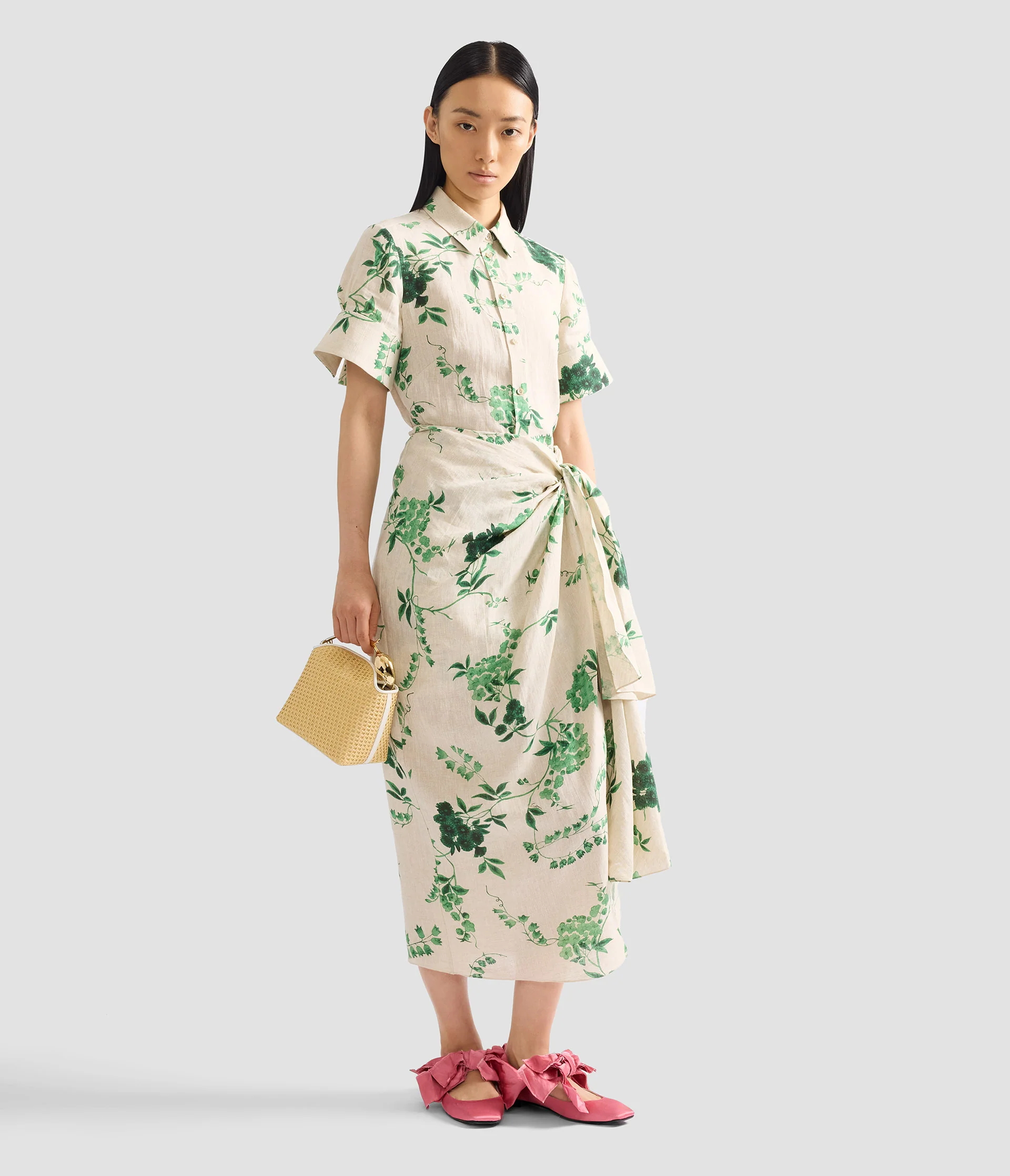 Floral Print Linen Short Sleeve Shirt - Image 2