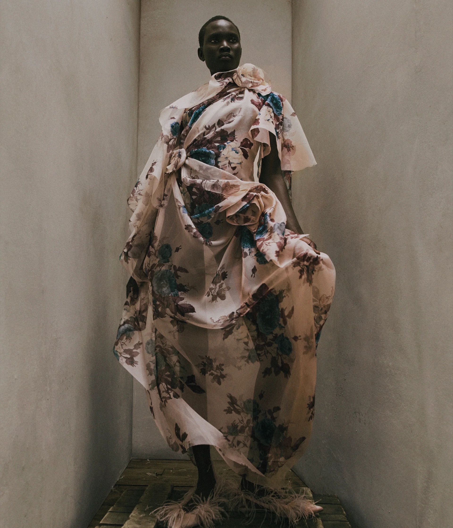 Floral Silk Organza Gown - Image 2