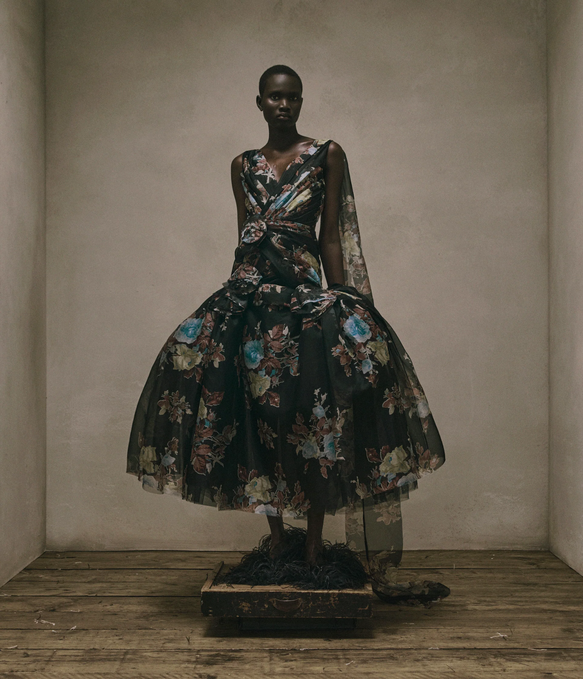 Floral Silk Organza Midi Dress - Image 2