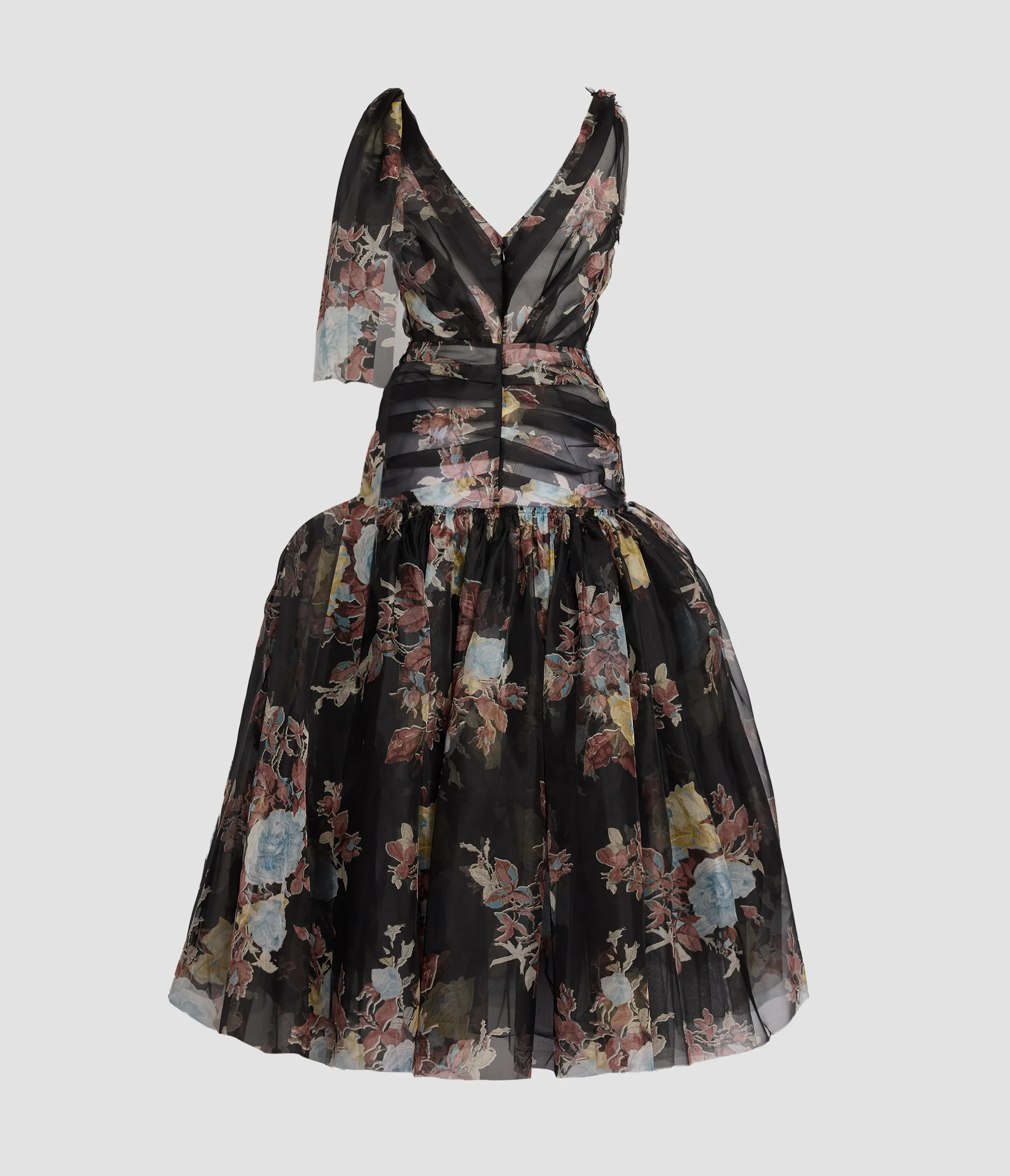 Floral Silk Organza Midi Dress - Image 3