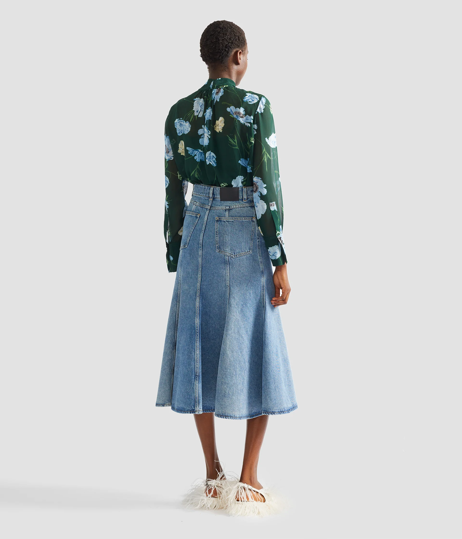 Floral Silk Voile Long Sleeve Shirt - Image 3