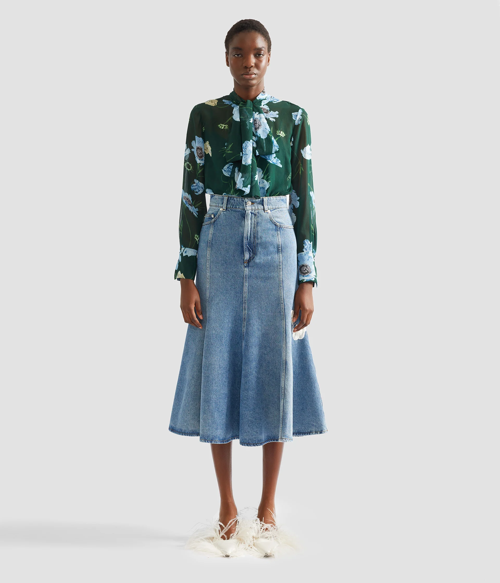 Floral Silk Voile Long Sleeve Shirt - Image 4