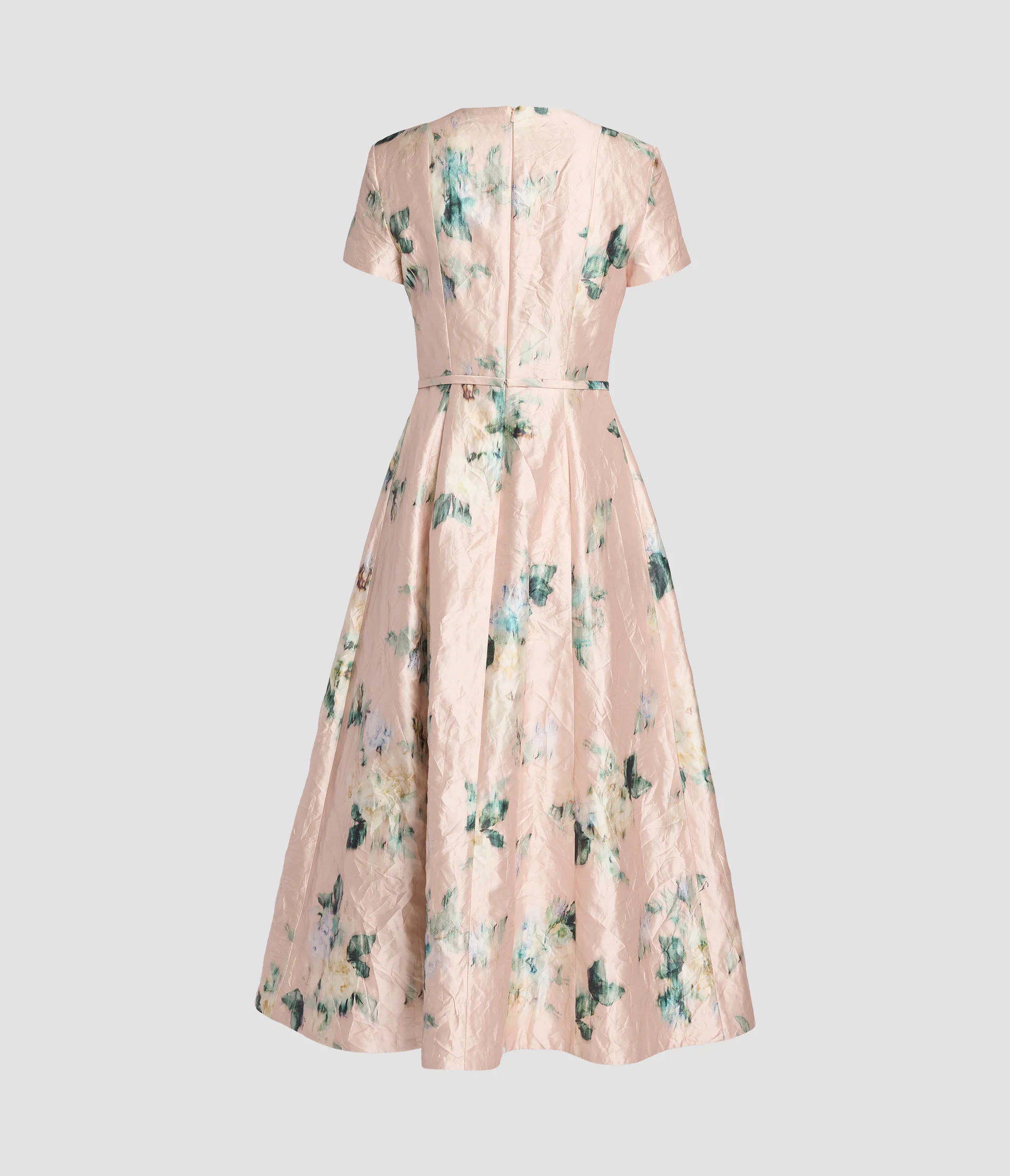 Floral Textured Satin Midi Dress - Image 2