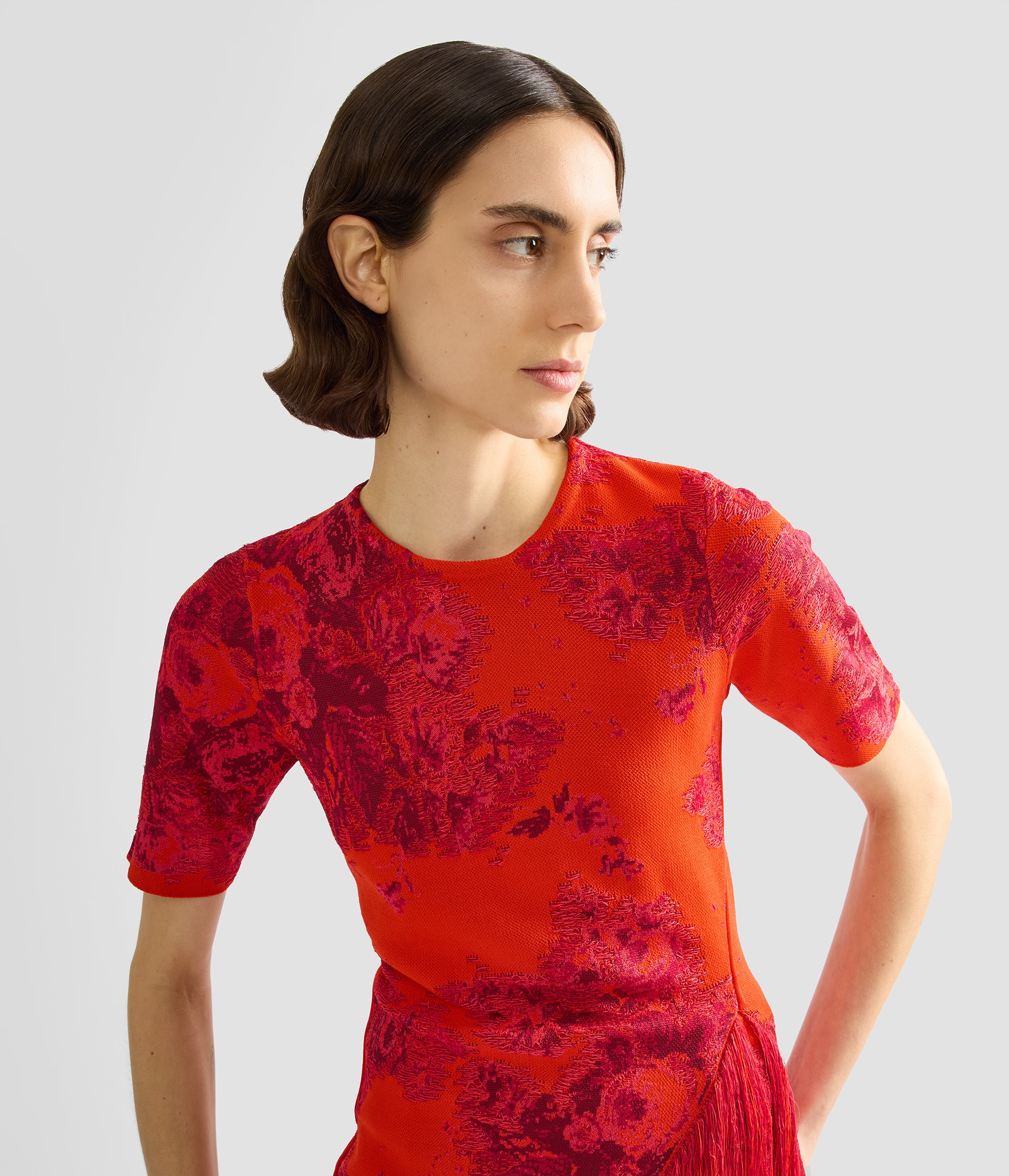 French Fray Short Sleeve Knit Top - Image 4