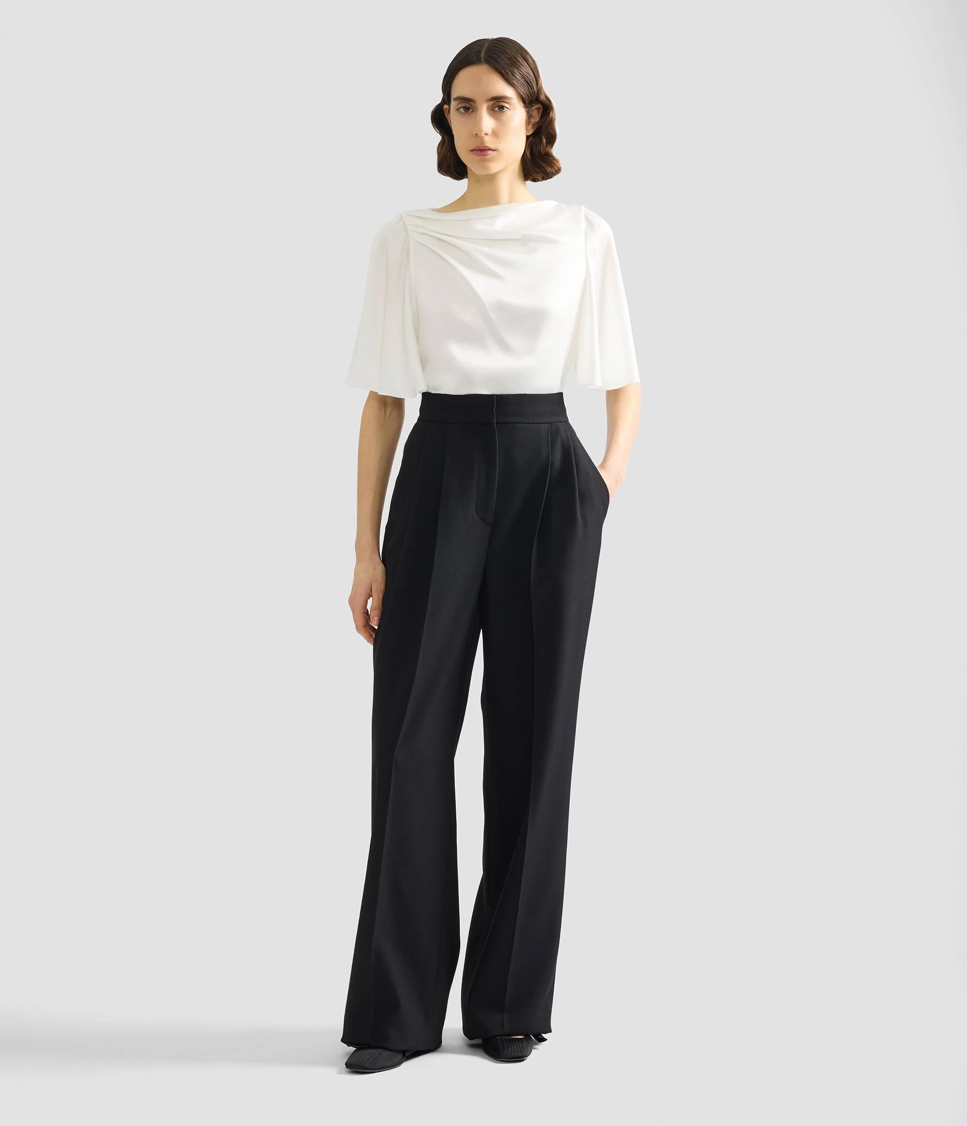 Grain De Poudre Wide Leg Trouser - Image 2