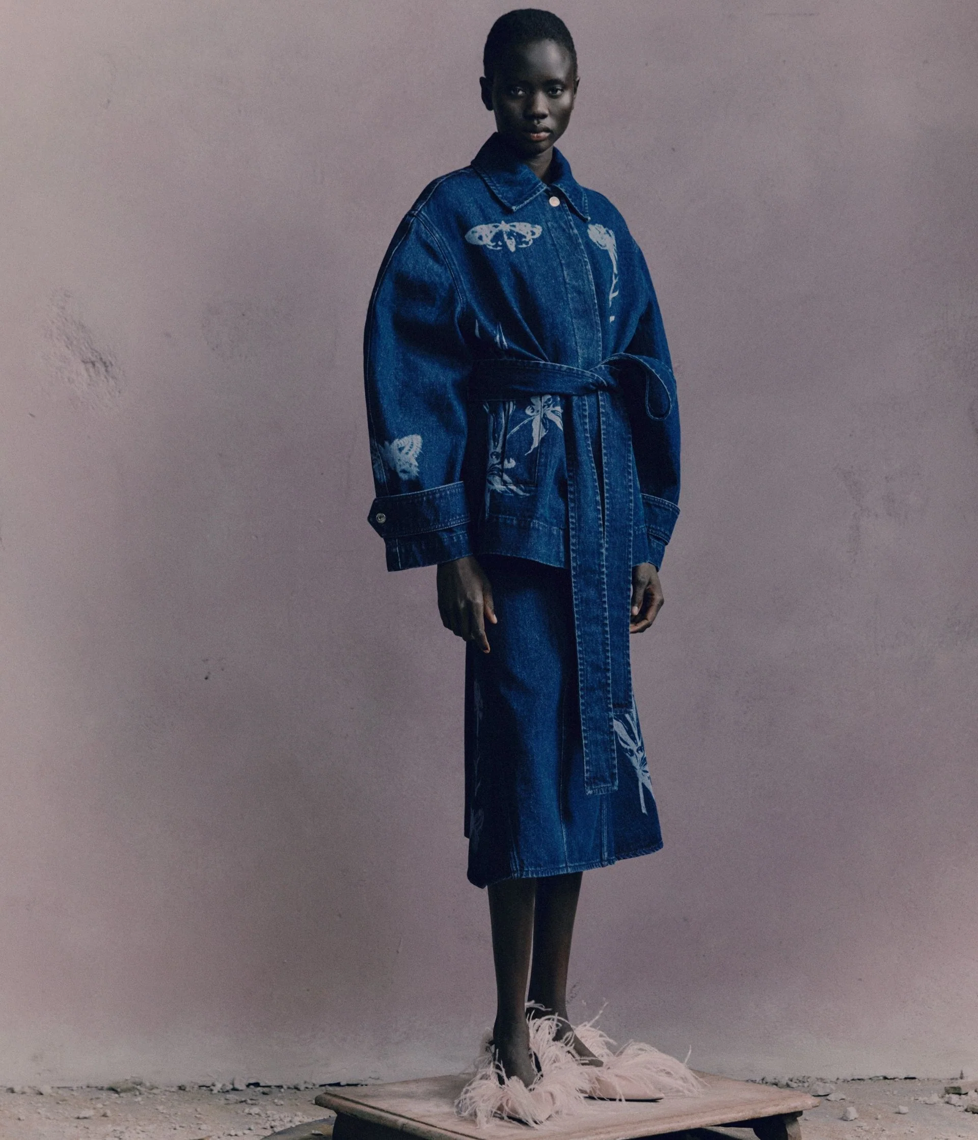 Indigo Denim Short Sleeve Midi Dress - Image 3