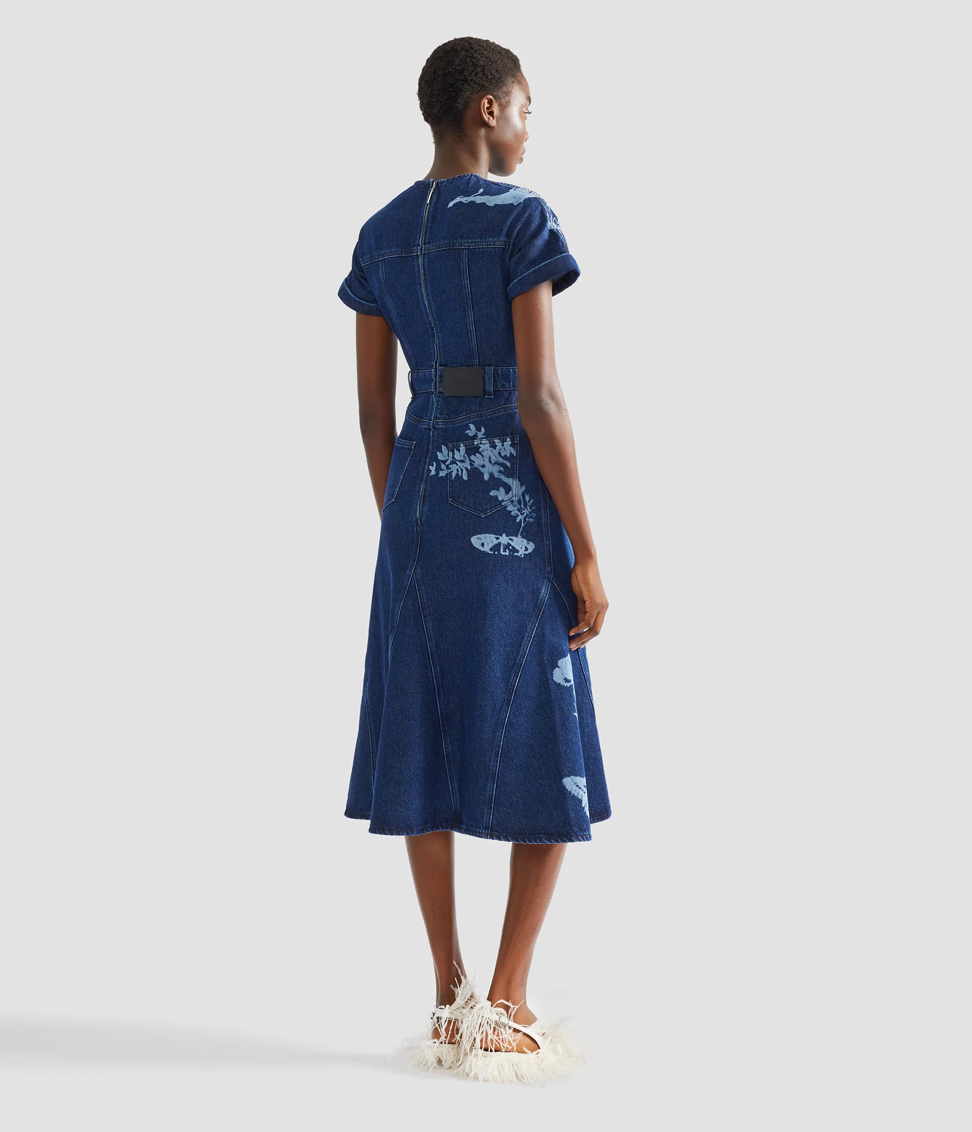 Indigo Denim Short Sleeve Midi Dress - Image 4