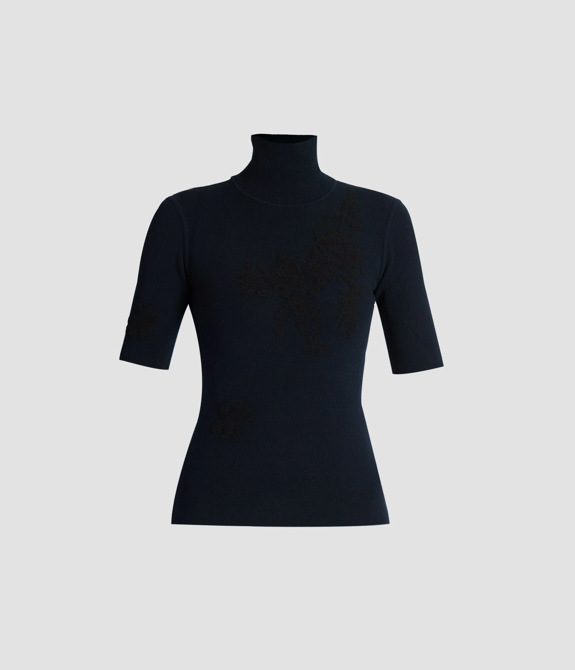 Jacquard Short Sleeve Knit Top
