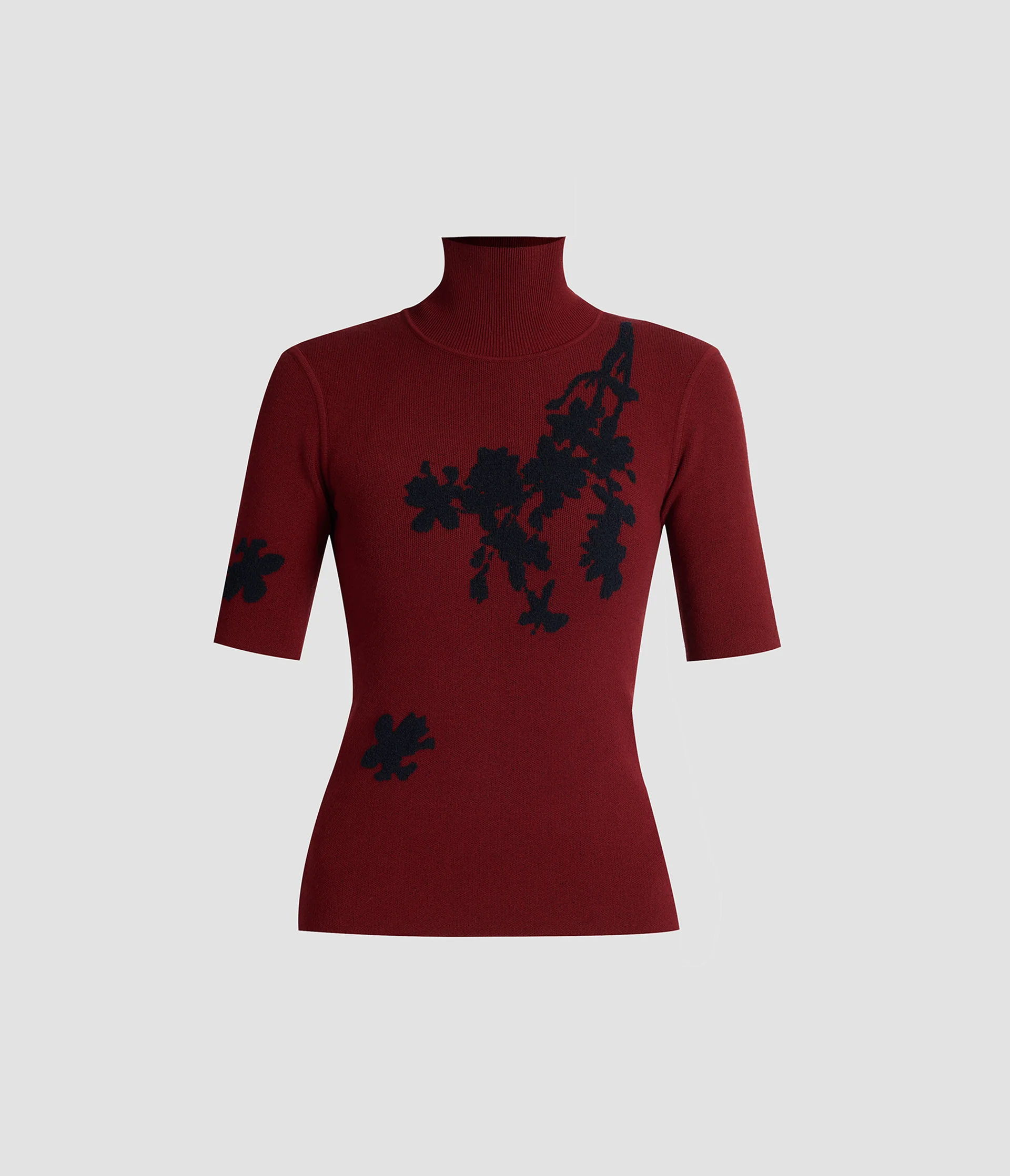 Jacquard Short Sleeve Knit Top