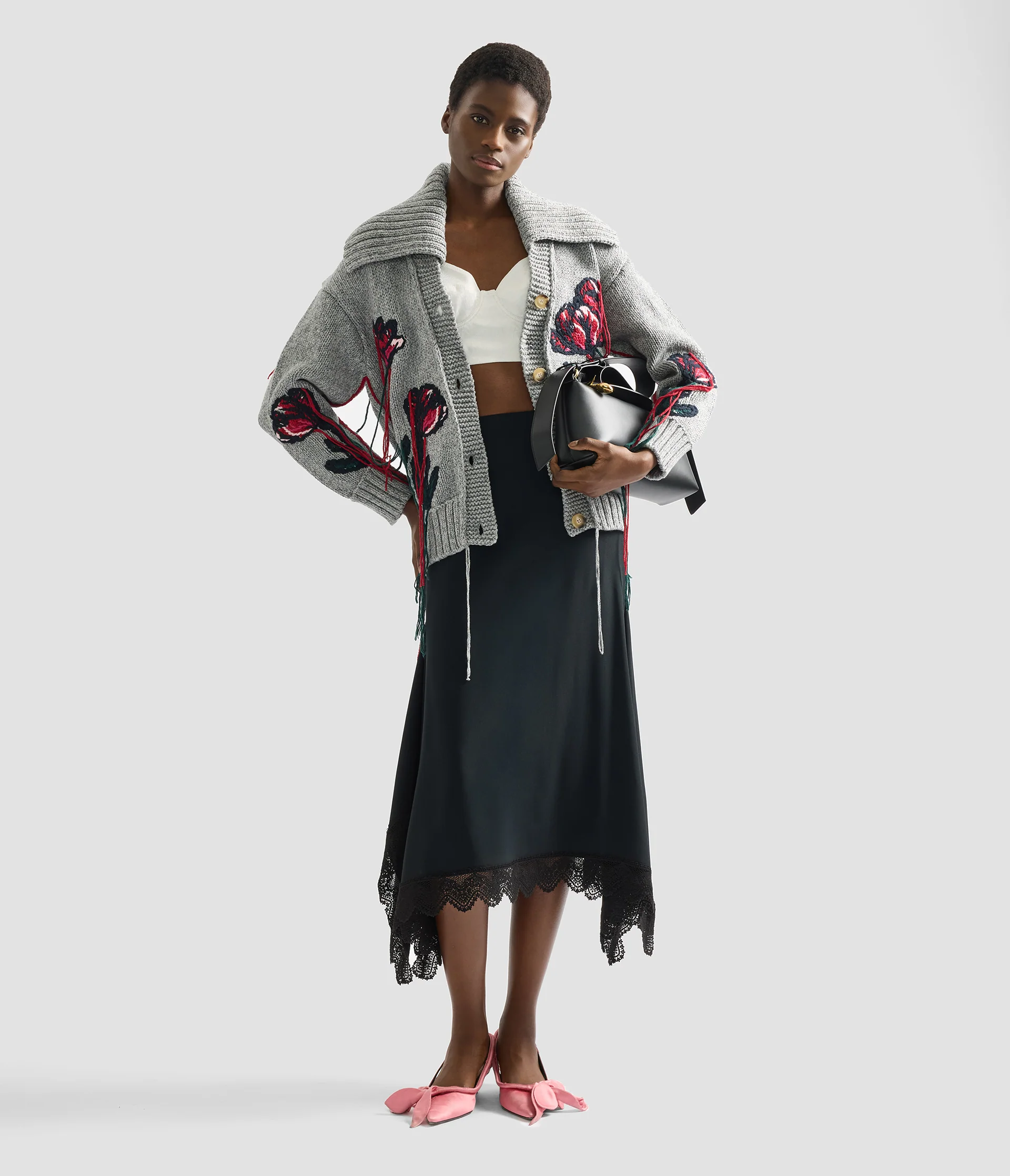 Floral Embroidered Knit Cardigan - Image 2