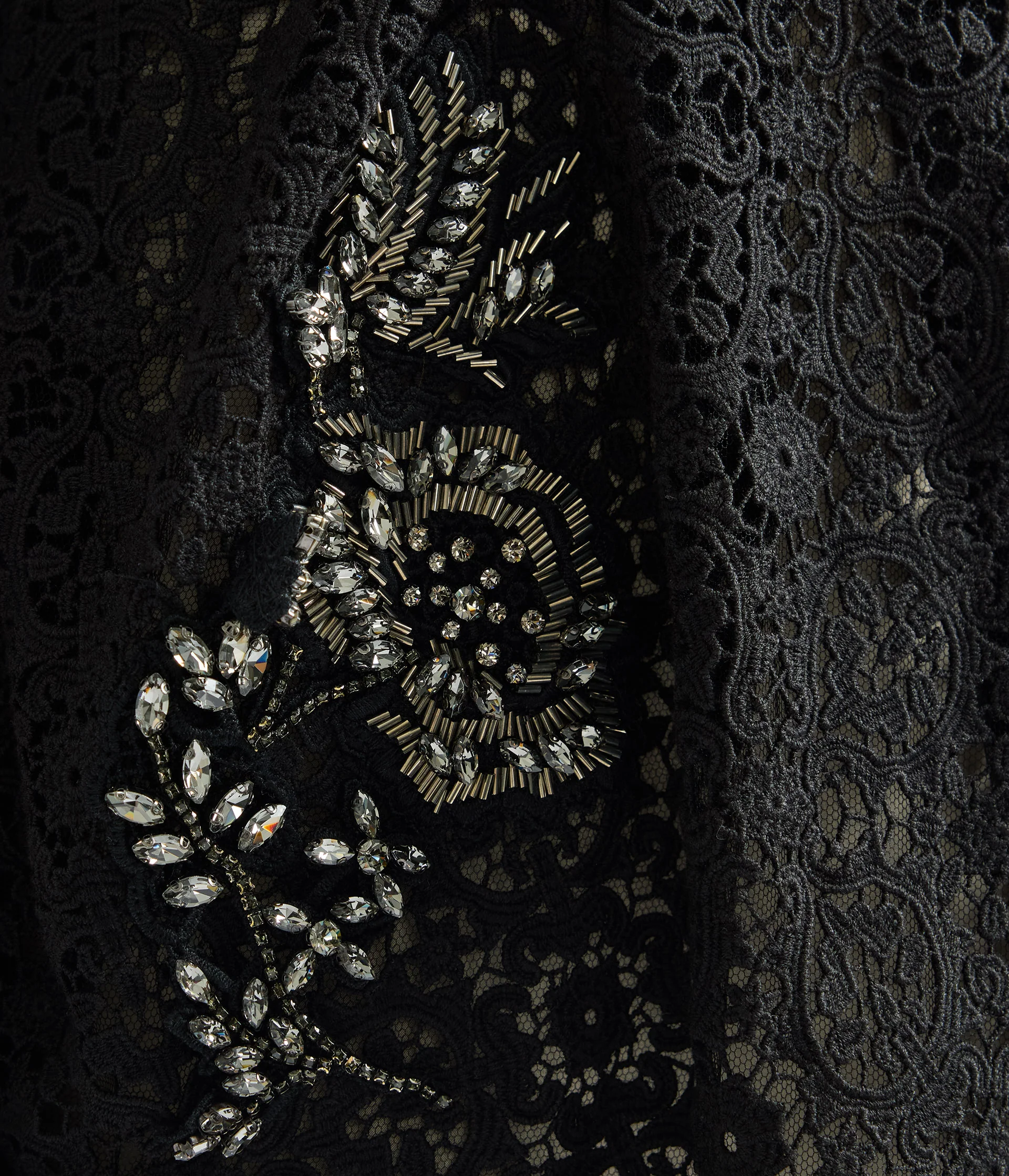 Embellished Guipure Long Sleeve Midi Dress - Image 5
