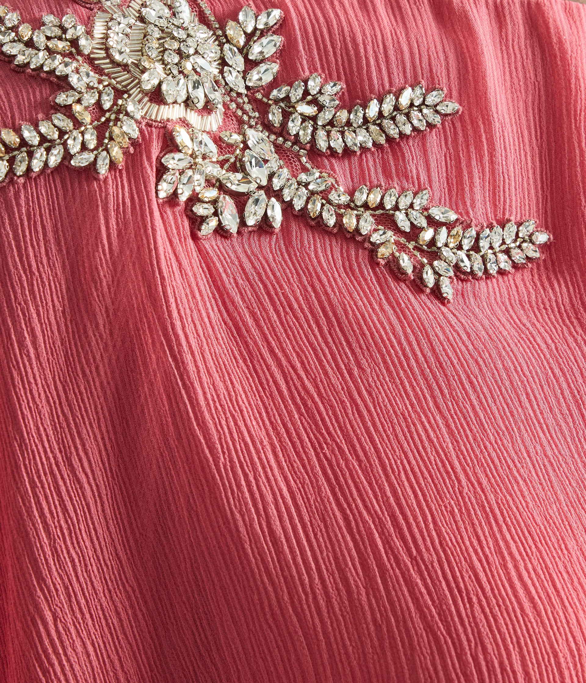 Embellished Silk Creponne Long Sleeve Gown - Image 6