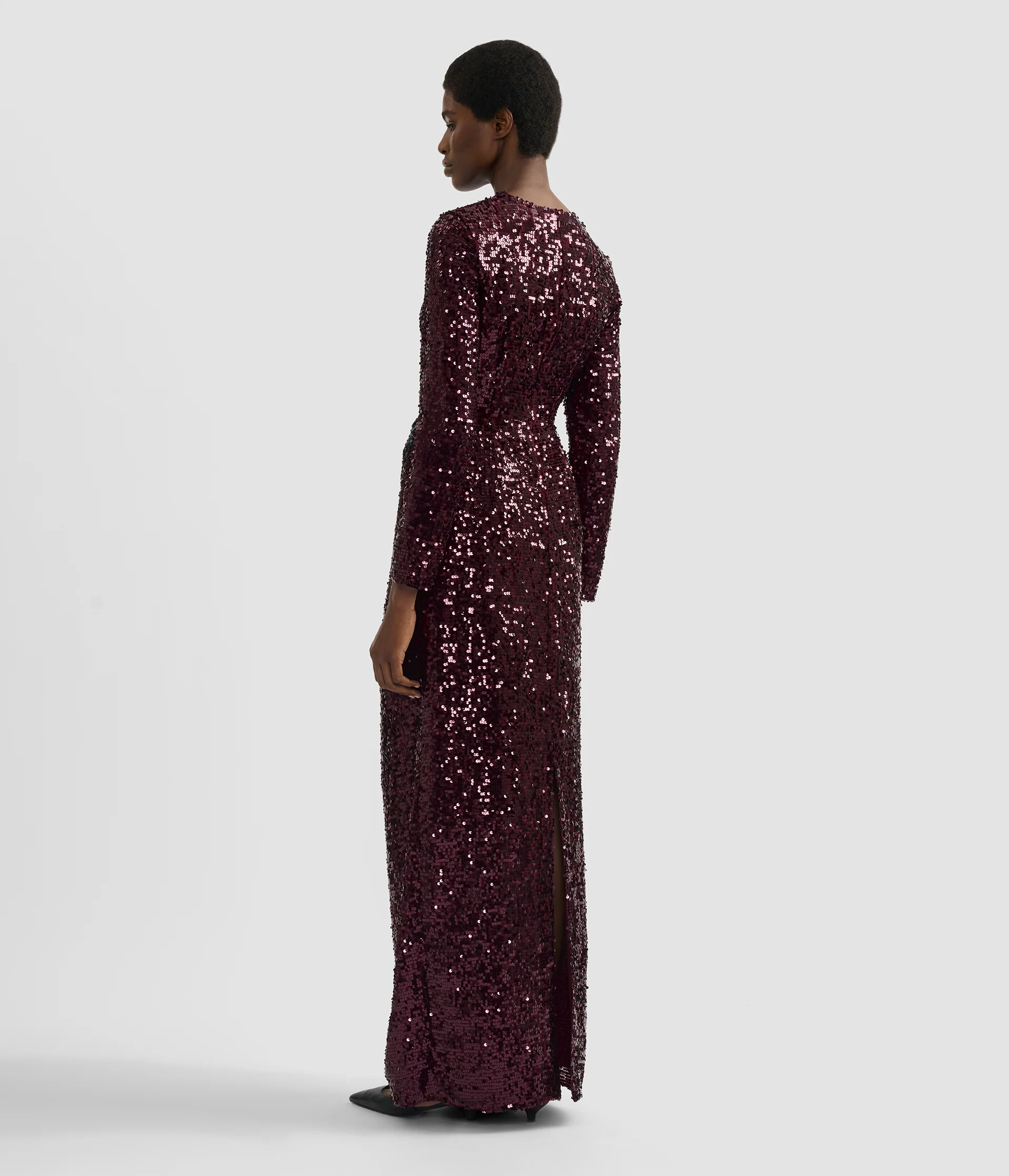 Embellished Sequin Long Sleeve Gown - Image 3