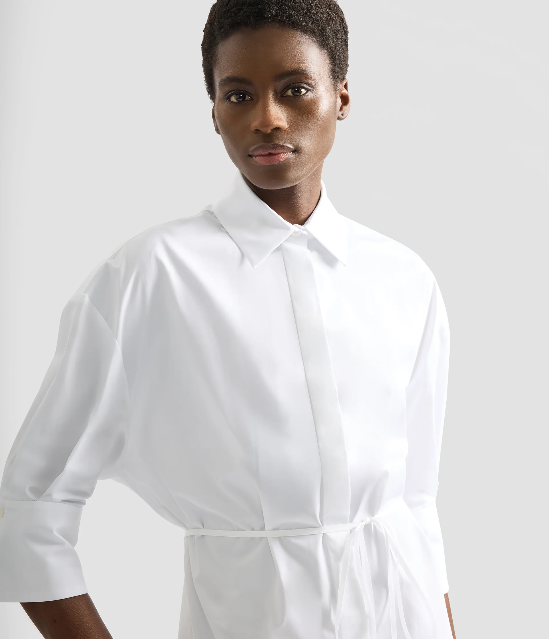 Embroidered Long Sleeve Shirt Dress - Image 5