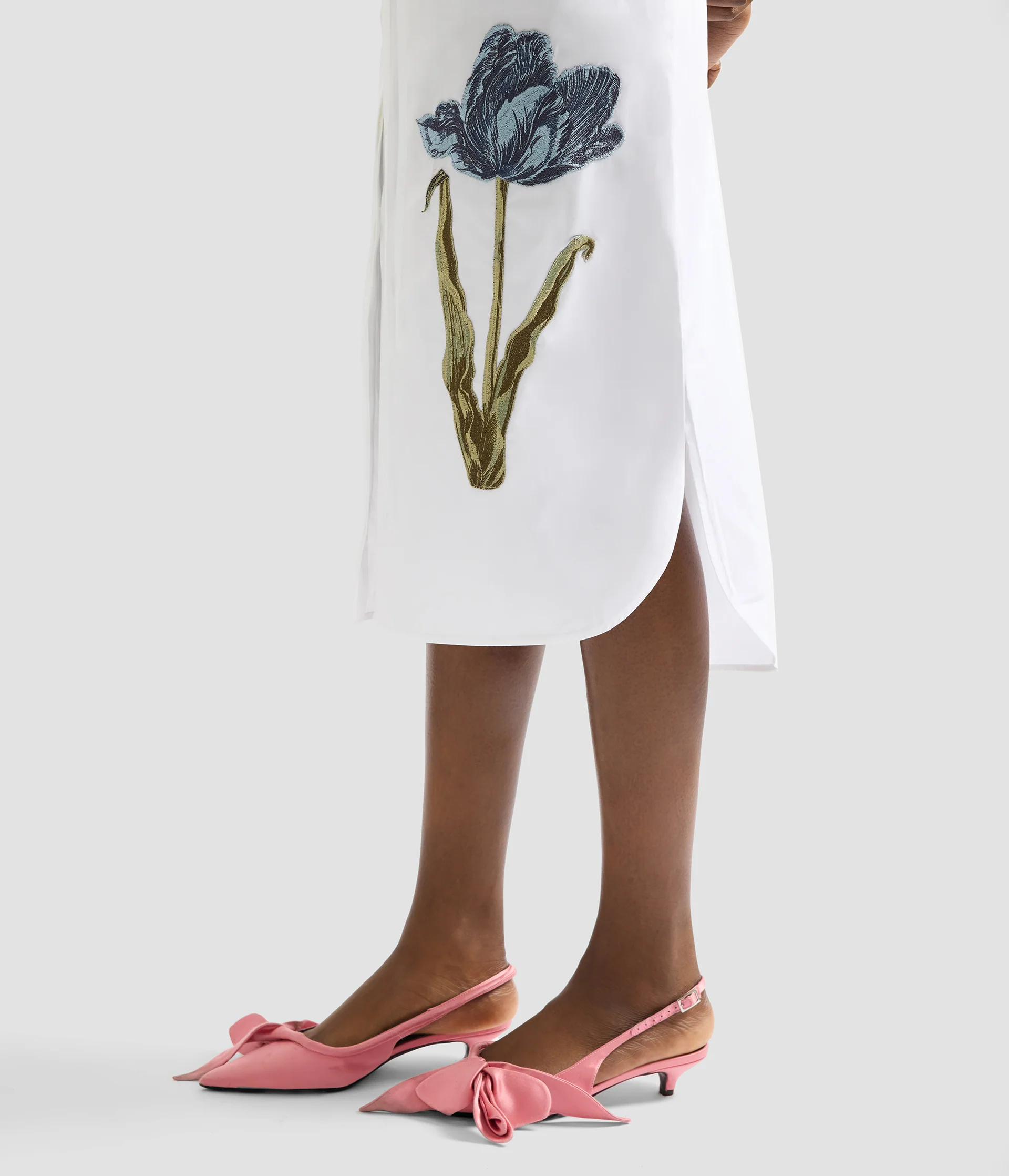 Embroidered Long Sleeve Shirt Dress - Image 6