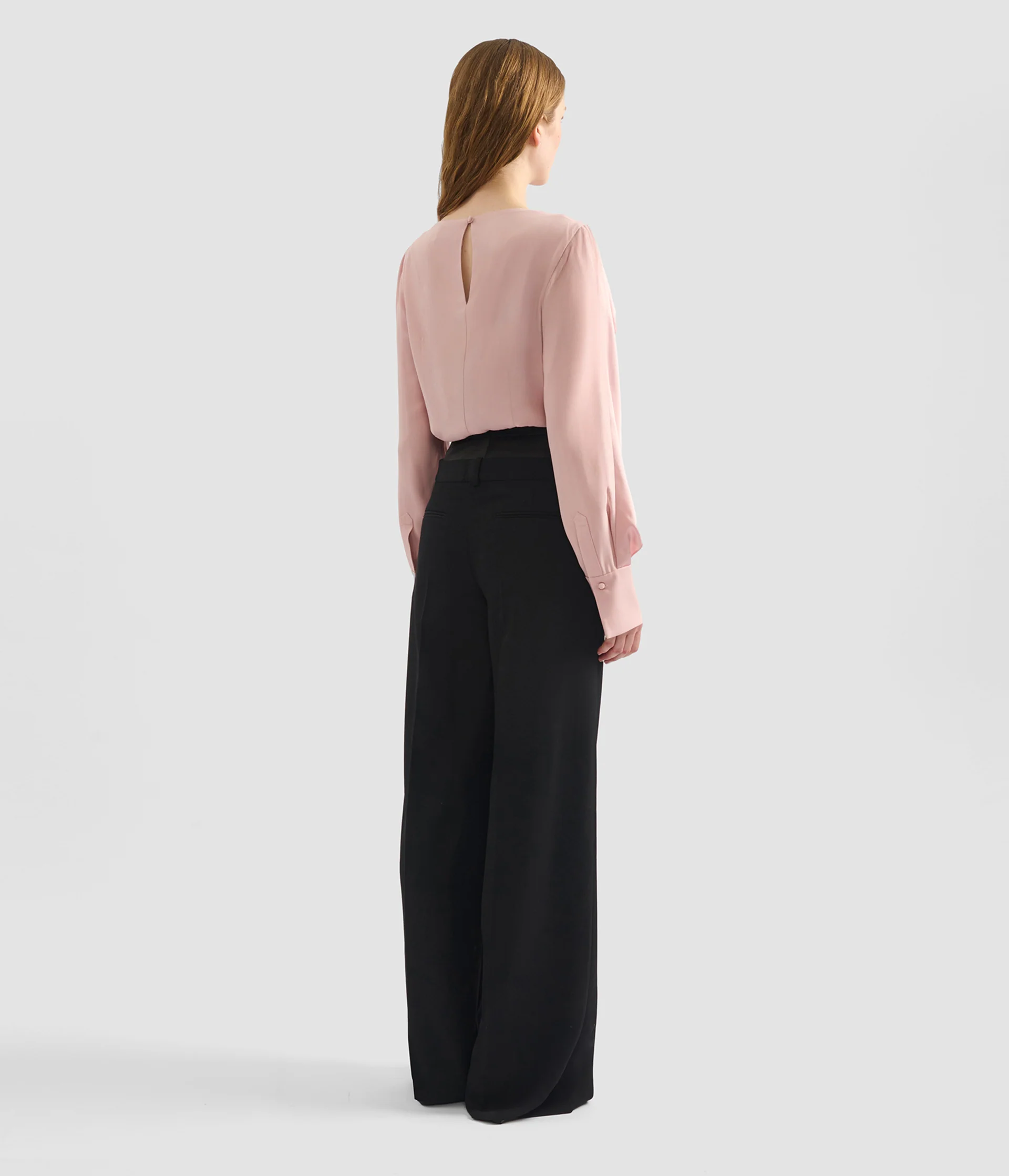Draped Satin Cady Long Sleeve Blouse - Image 4